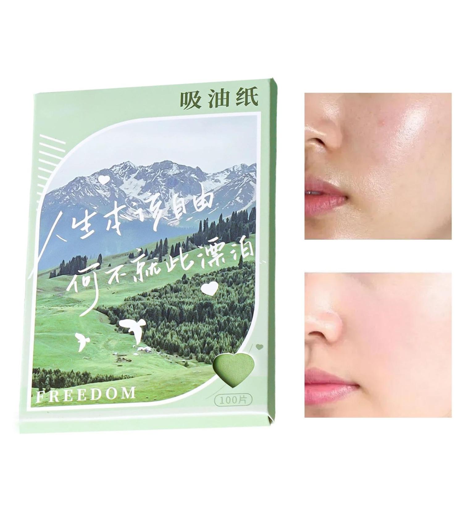 Geteawily Oil Absorbent Sheets Oil Blotting Sheets Oil Absorbent Paper Oil Blotting Paper 100 Pieces Oil Absorbing Cloths Face Oil Control Film Green - Buy Online on GoSupps.com