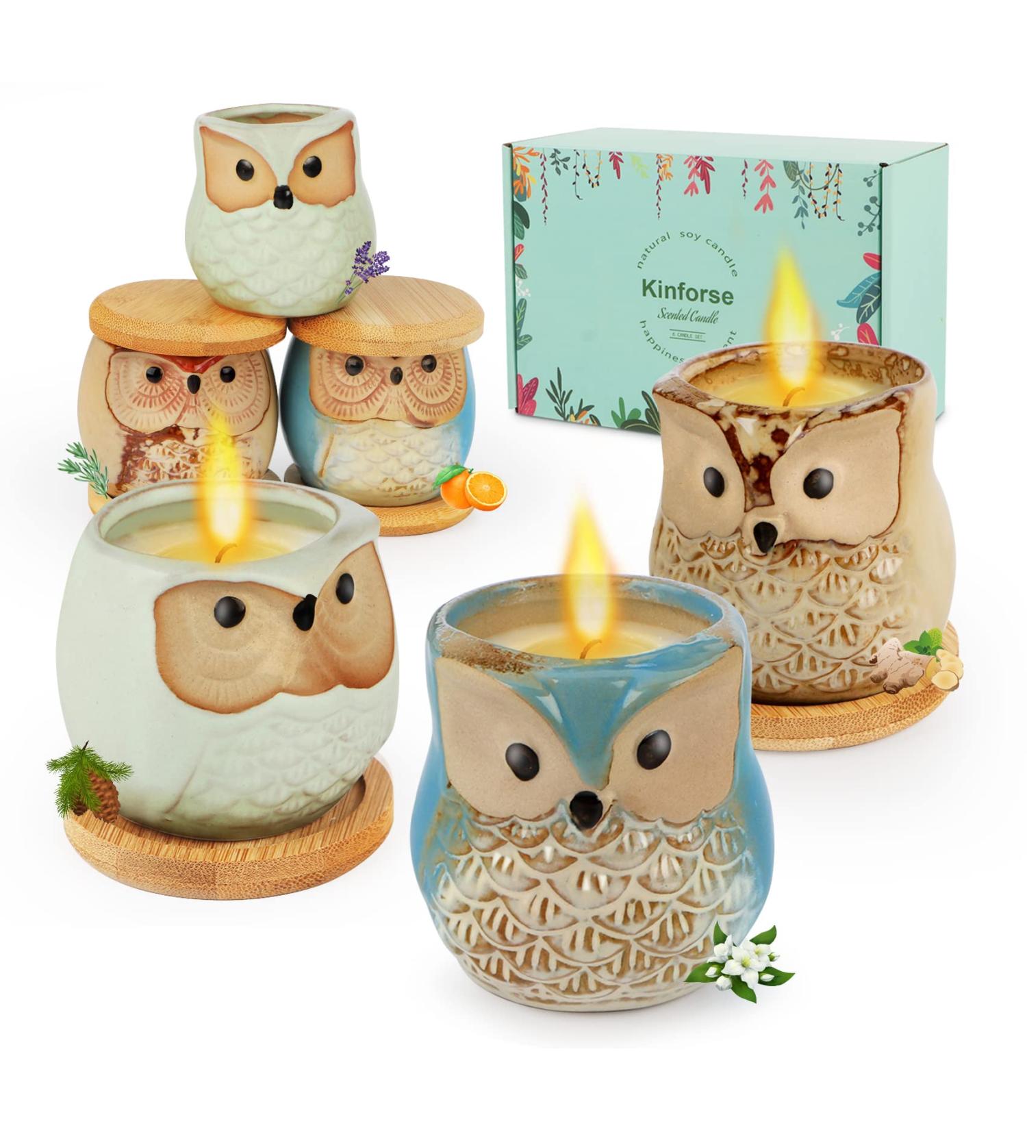 Scented Owl Candles - Perfect Birthday Gifts for Women | 6 Pack Aromatherapy Candles - Unique Owl Gifts for Mother's Day & Thanksgiving - Buy Online on GoSupps.com