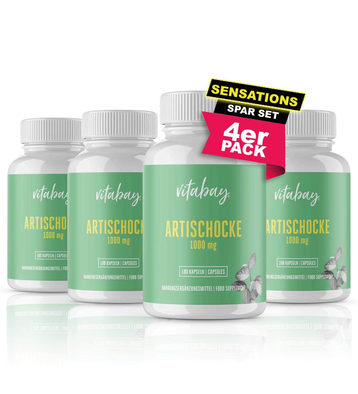 Vitabay High-Dose Artichoke Extract Capsules - 720 Vegan Capsules for Digestive Health - Buy Online on GoSupps.com