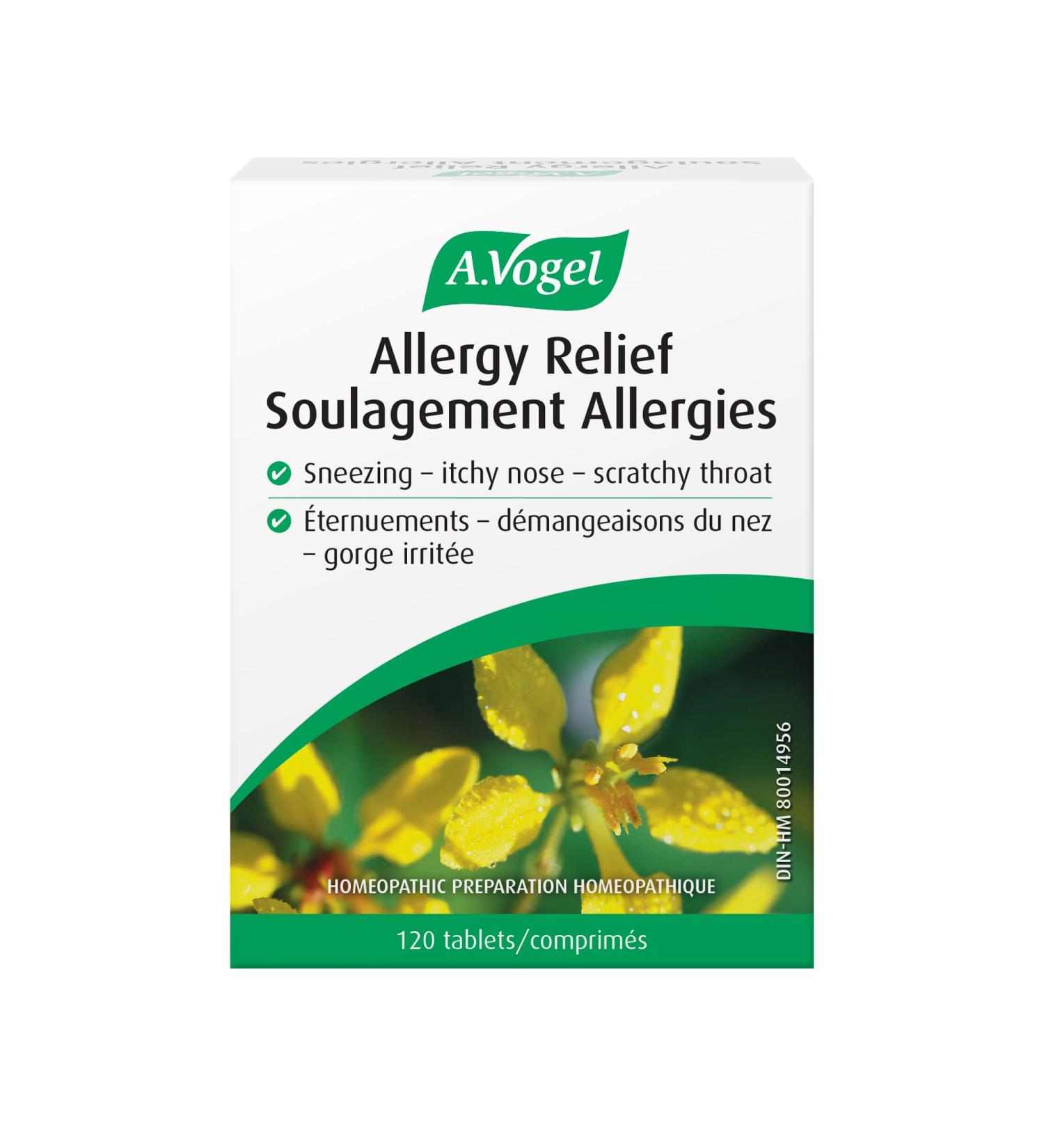A.Vogel Allergy Relief | Allergy Medication For Hay Fever Symptoms Such As Sneezing Itchy Nose Scratching Throat Burning Eyes Watery Eyes | Non-Drowsy | Clinically Proven | Ages 2 Up | 120 Tabs - Buy Online on GoSupps.com