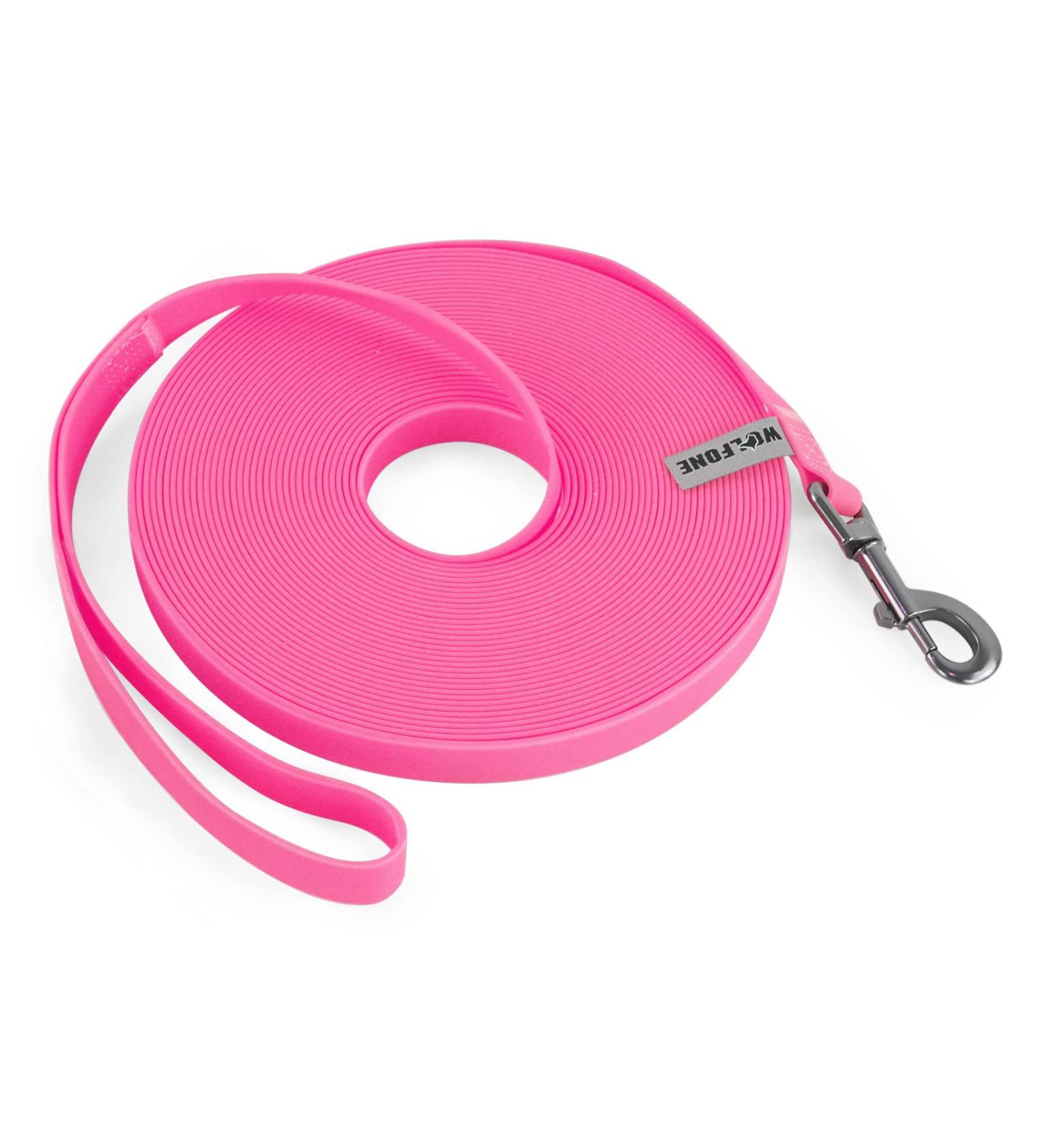 Buy Wolfone 15m Pink Drag Line for Dogs - Waterproof Durable Training Leash for Recall & Outdoor Activities - Buy Online on GoSupps.com