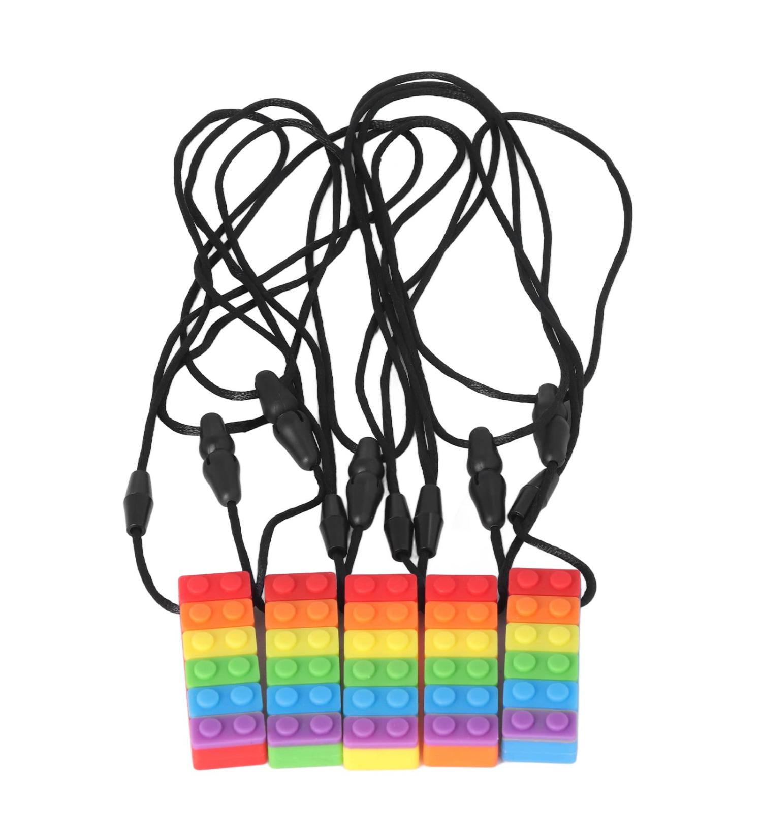 5PCS BPA-Free Baby Teeth Toys - Silicone Rainbow Building Blocks & Chewing Rings for Teething Relief - Buy Online on GoSupps.com