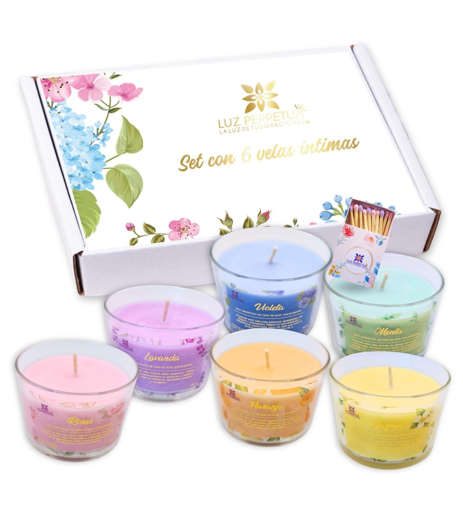 Box of 6 Scented Gift Candles for Women | Aromatherapy Soy Wax Candle Set | Perfect for Family & Friends | 40 Hours Long-Lasting Burn - Buy Online on GoSupps.com