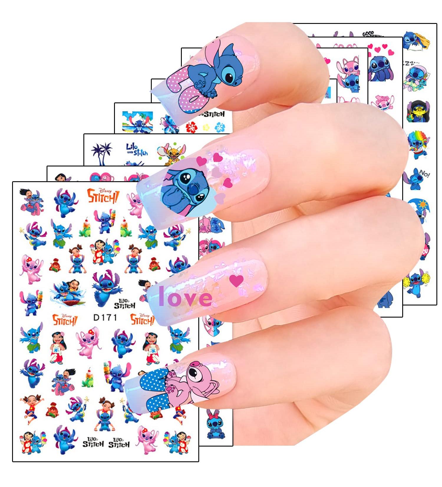 Cute Cartoon 3D Nail Art Stickers - 12 Sheets Self-Adhesive Designs for Women, Kids, and Girls | Kawaii Anime Transfer Decals for DIY Resin Nails - Buy Online on GoSupps.com
