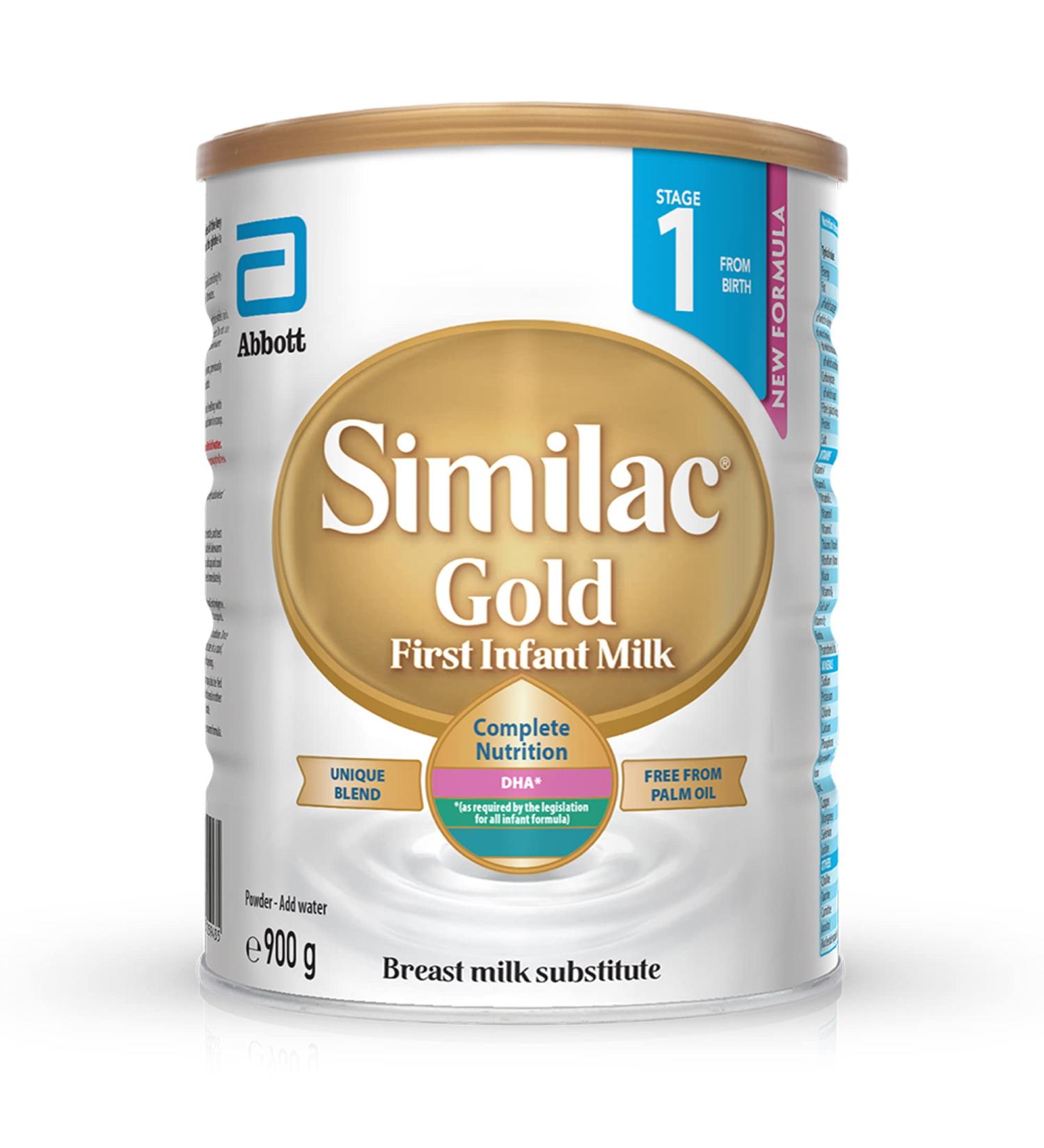 Similac Gold Stage 1 Palm Oil-Free First Infant Milk 900g - Pack of 1 - Buy Online on GoSupps.com