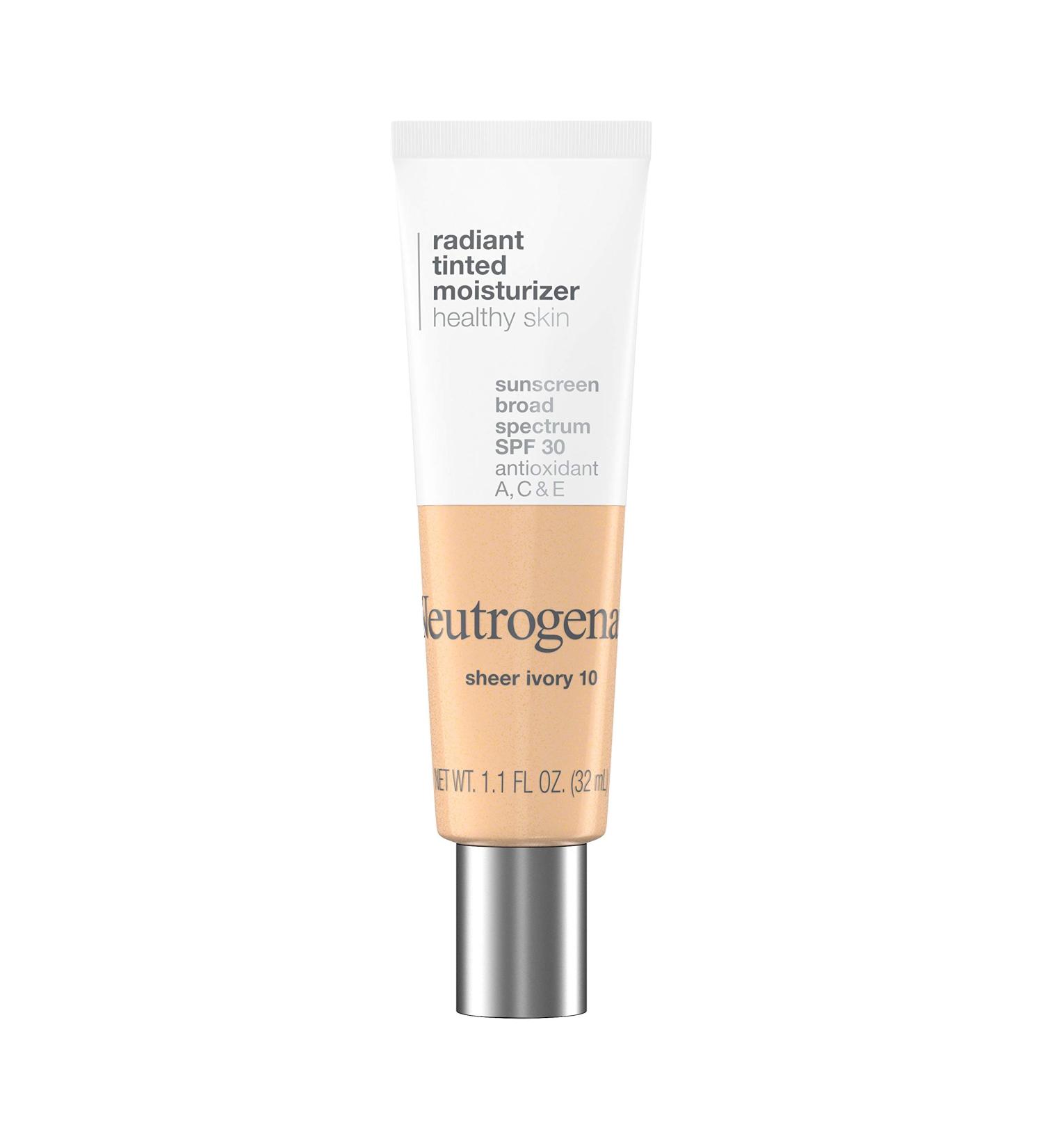 Neutrogena Healthy Skin Radiant Tinted Moisturizer SPF 30 | Sheer Ivory 10 | Lightweight Oil-Free Vitamins A C & E | International Shipping - Buy Online on GoSupps.com
