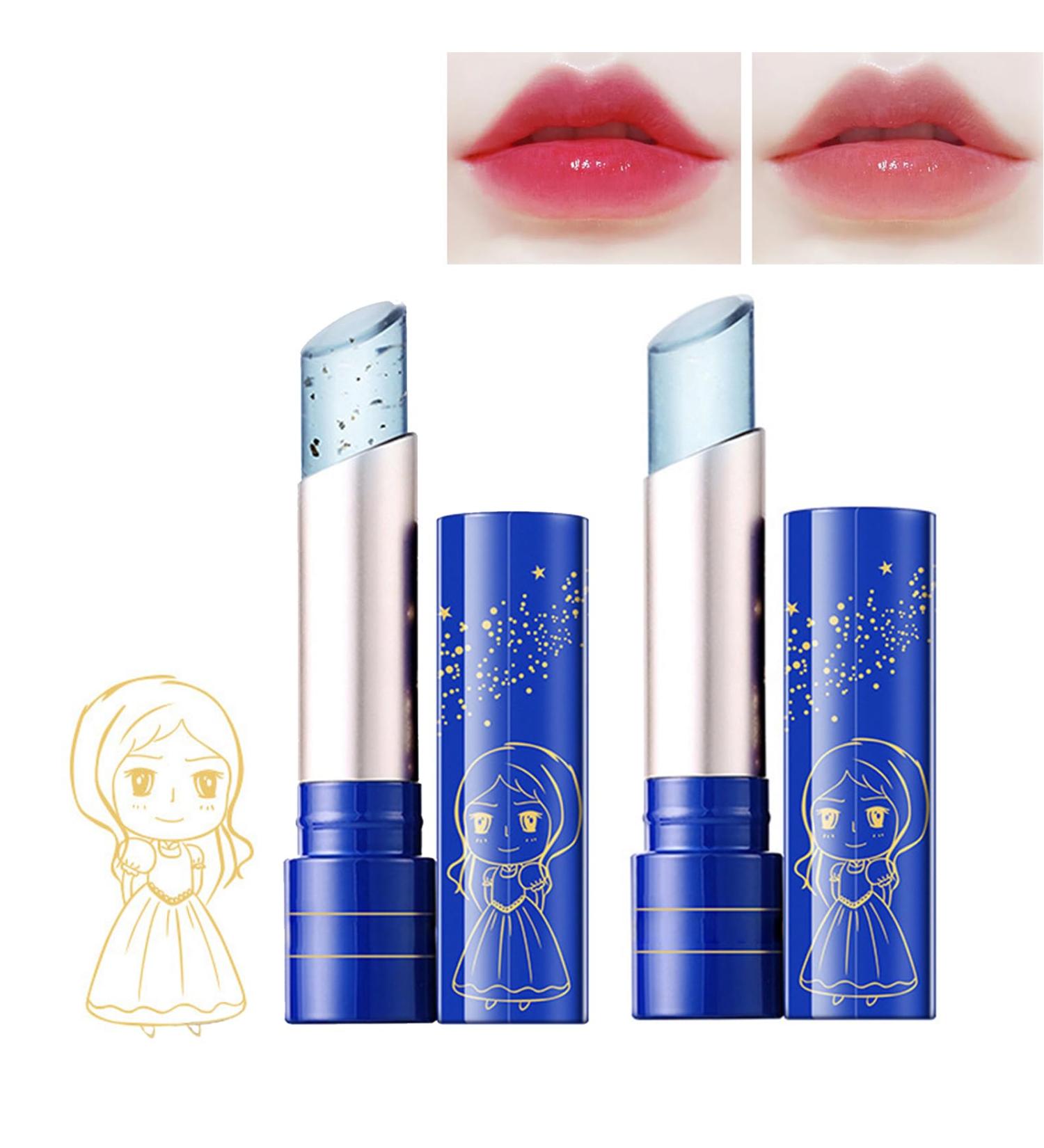 Korean Blue Jelly Lip Balm Mini Blue Jelly Lip Gloss Color Changing Lip Glosses Color Changing Lip Balm Long Lasting Moisturizing Lip Balm (2PC) - Buy Online on GoSupps.com