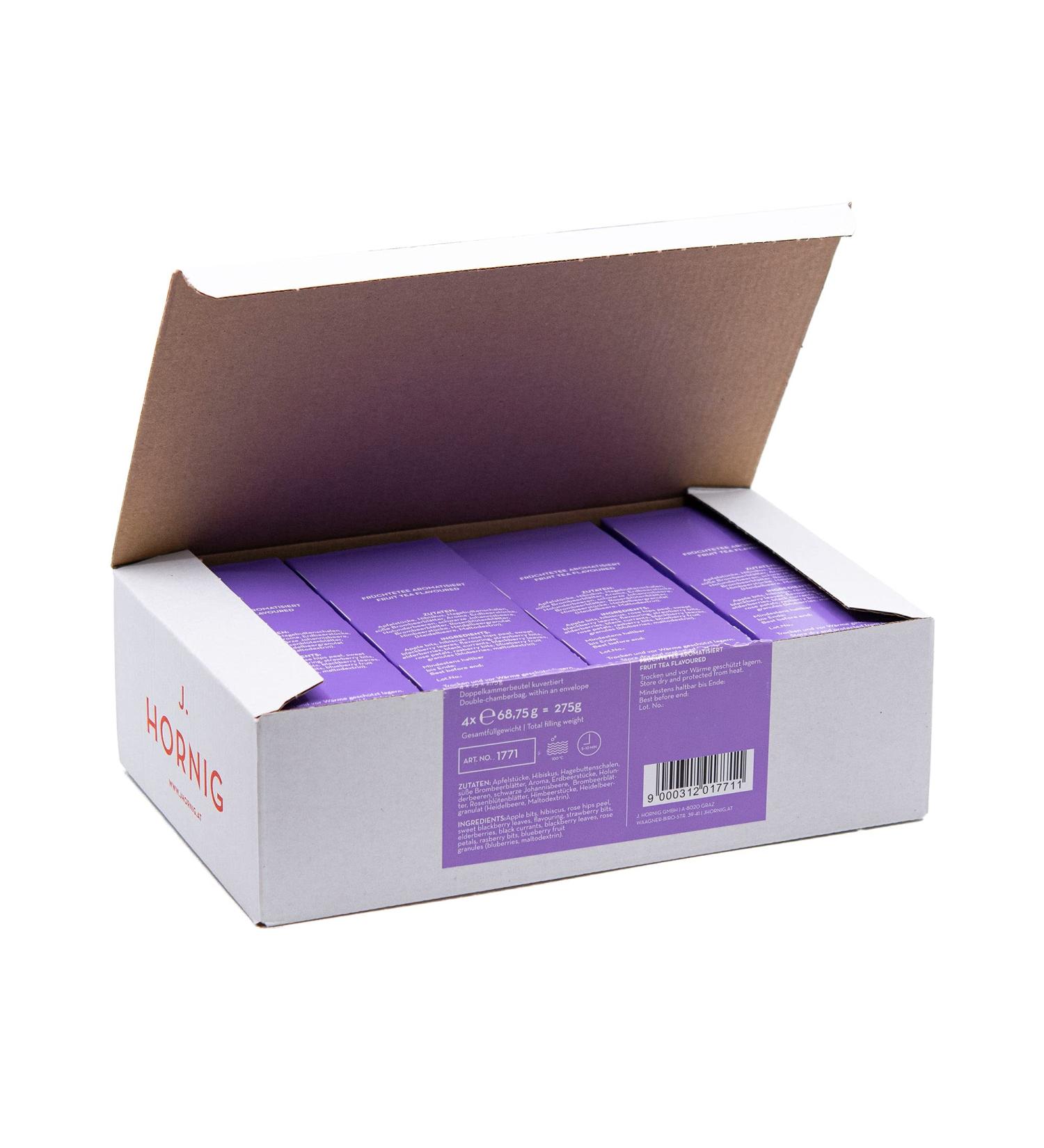 J. Hornig Wild Berry Fruit Tea - 100 Bags | Fruity-Berry Taste & Intense Aroma | International Shipping Available - Buy Online on GoSupps.com
