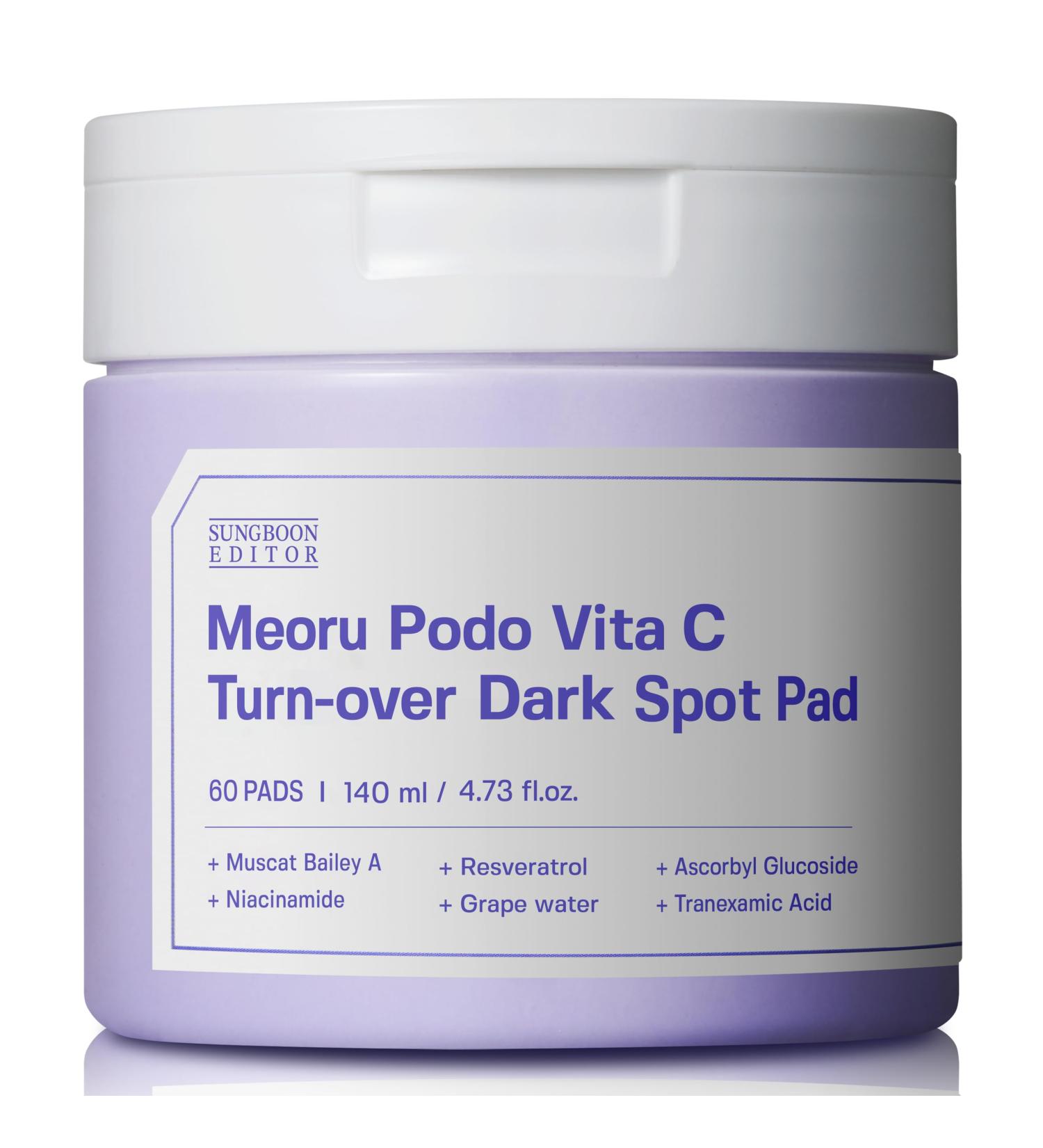 Meoru Podo Vita C Turn-Over Pad - 60 Sheets with Niacinamide & Vitamin C | Best Korean Skincare for Brightening & Radiance - Buy Online on GoSupps.com