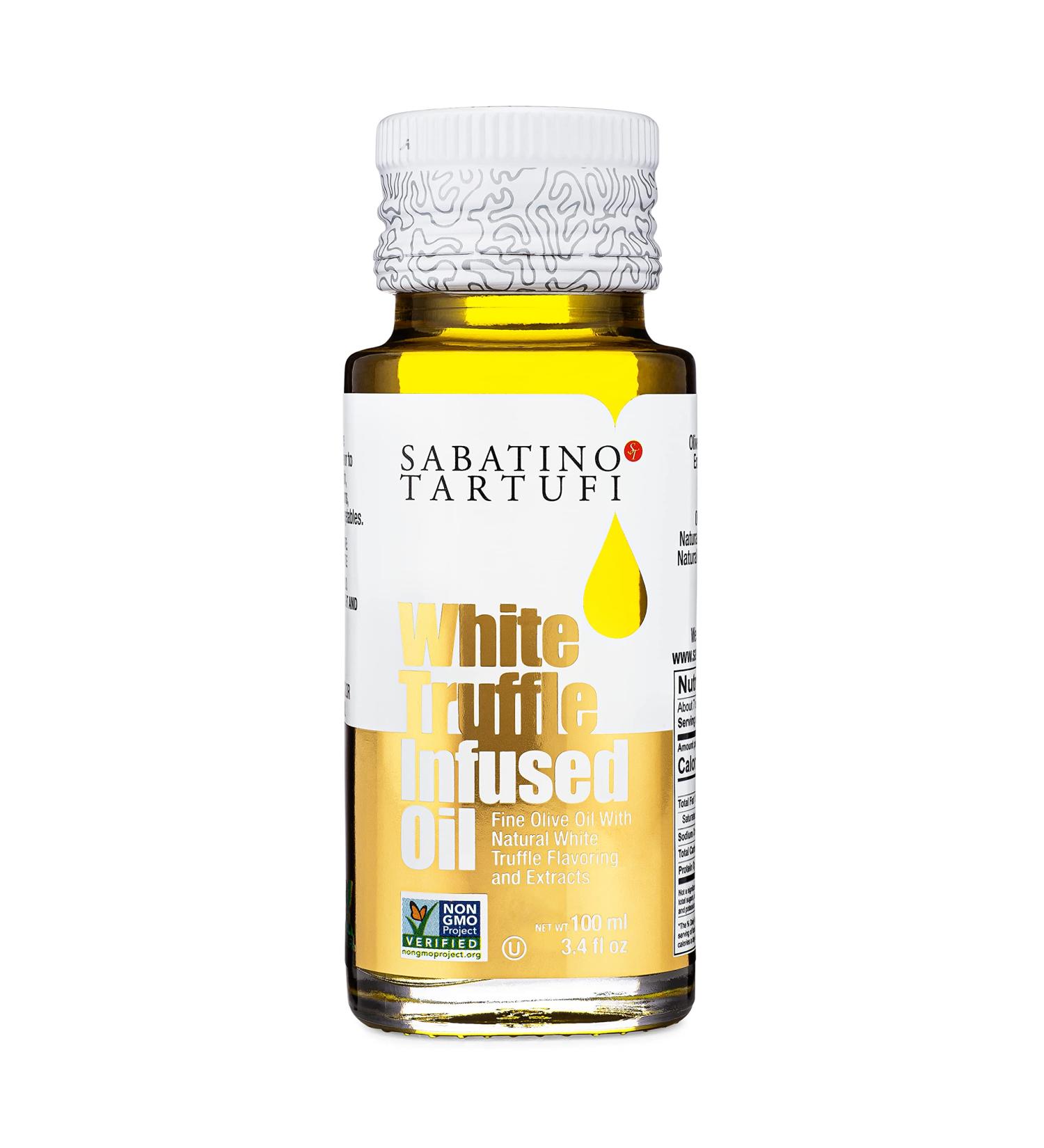 Sabatino Tartufi White Truffle Infused Olive Oil - All Natural, Vegan, Vegetarian, Kosher - 3.4oz - Buy Online on GoSupps.com