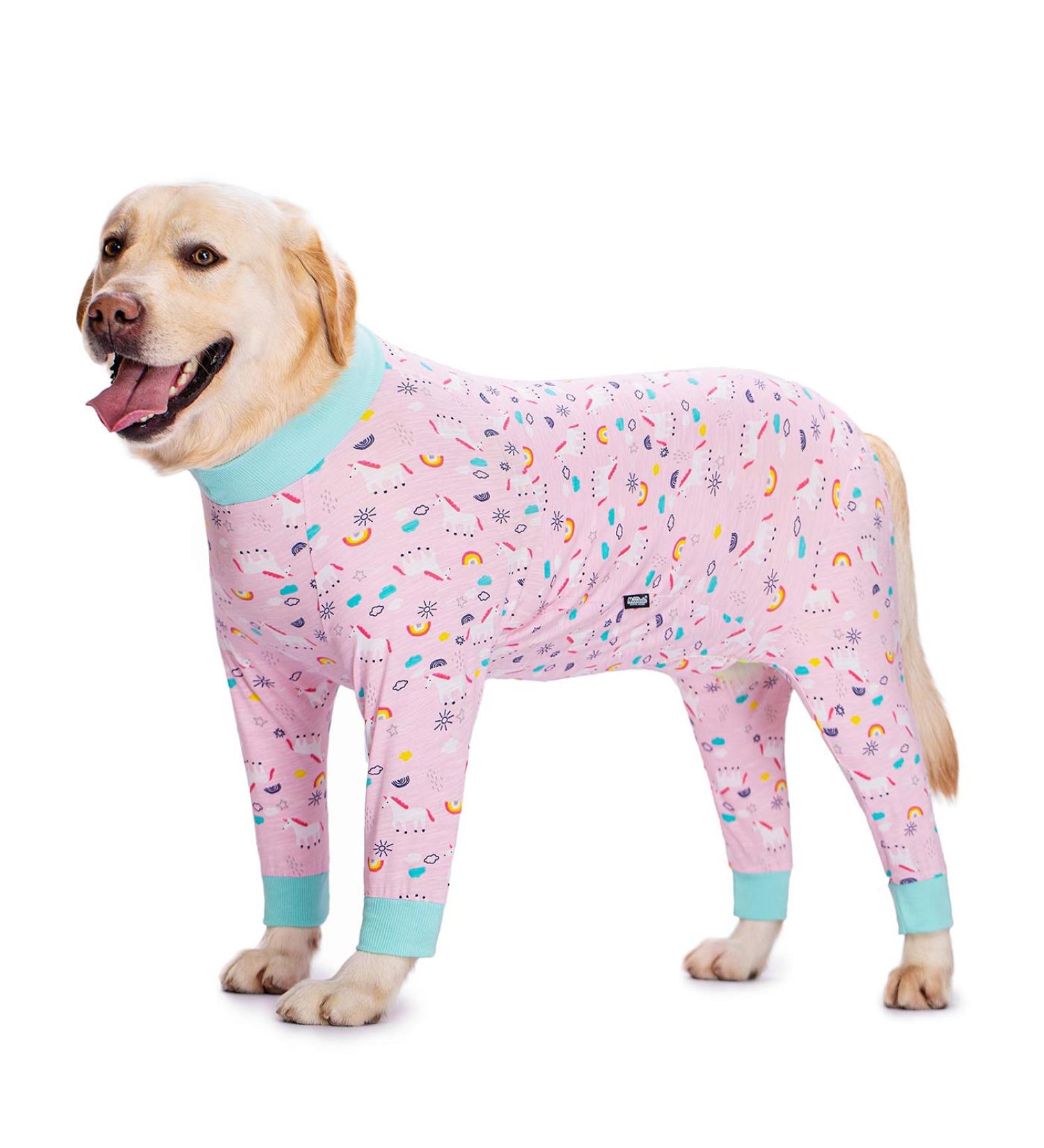Miaododo Rehabilitation Suit for Medium & Large Dogs - Breathable Post-Operative Pajamas & Cone Neck Band Pink - Ideal Surgical Recovery Solution - Buy Online on GoSupps.com