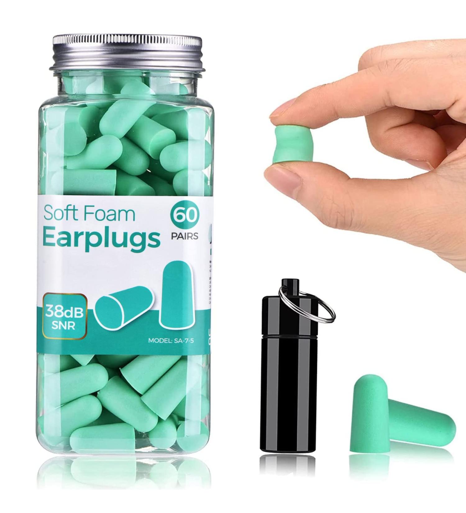 60 Pairs Super Soft Foam Hearing Protection Earplugs - 38dB SNR for Sleeping Noise Reduction Snoring Concerts | International Shipping Available - Buy Online on GoSupps.com