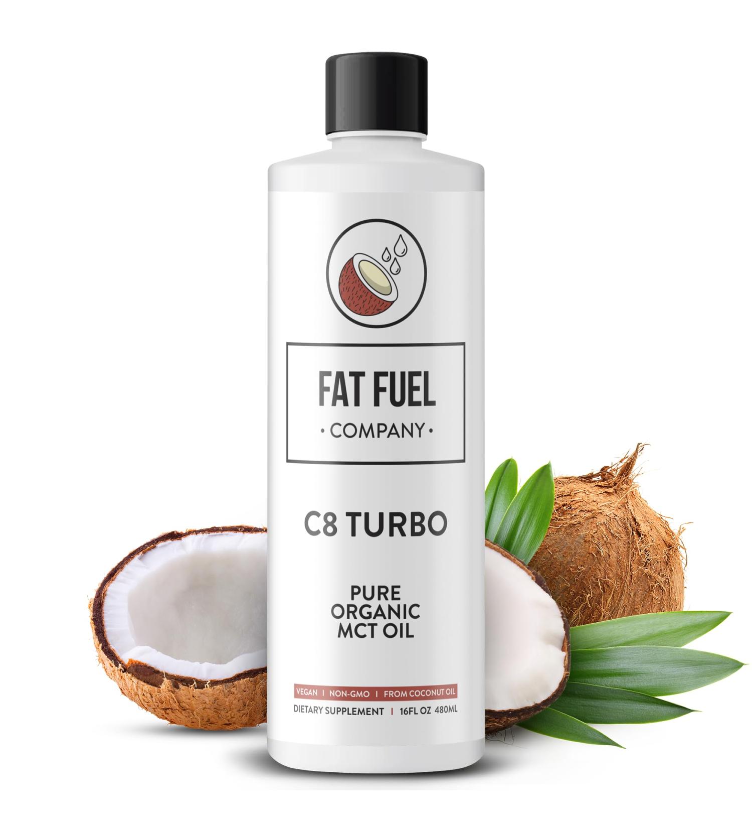 Fat Fuel C8 MCT Oil - Pure and Organic Body Fuel from Coconuts Keto Supplement for Energy and Focus - 16 Fl Oz - Buy Online on GoSupps.com