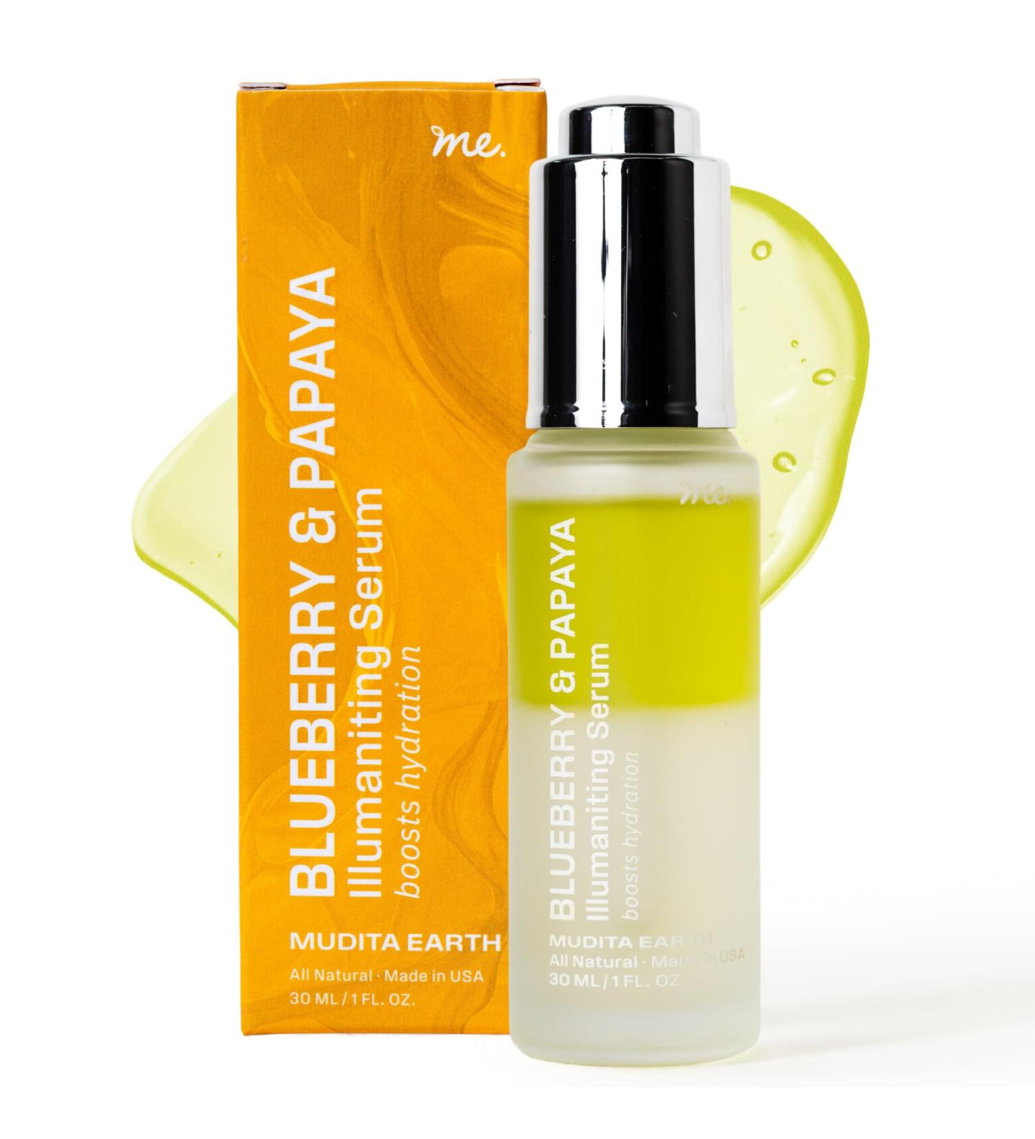 Mudita Earth Hyaluronic Acid Serum + Vitamin B5 for Face 1 fl oz | Dermatologist-Tested Blueberry & Papaya Glow Serum | Moisturizer Hydrating & Healthy-Aging Skincare for Acne Sensitive & Dry Skin - Buy Online on GoSupps.com
