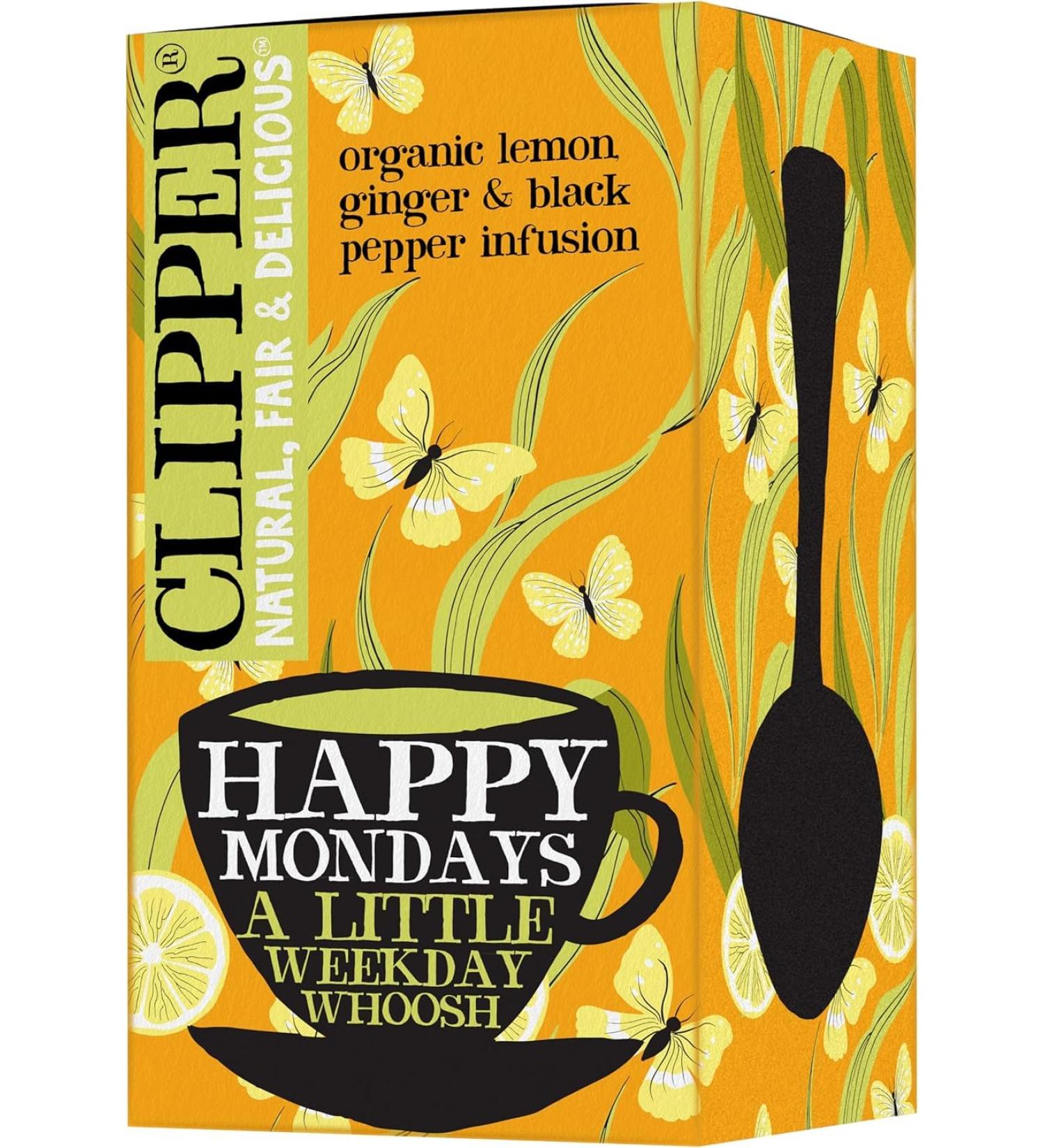 Lemon tea with ginger and black pepper organic 45g (20 x 2.4g) - CLIPPER - Buy Online on GoSupps.com