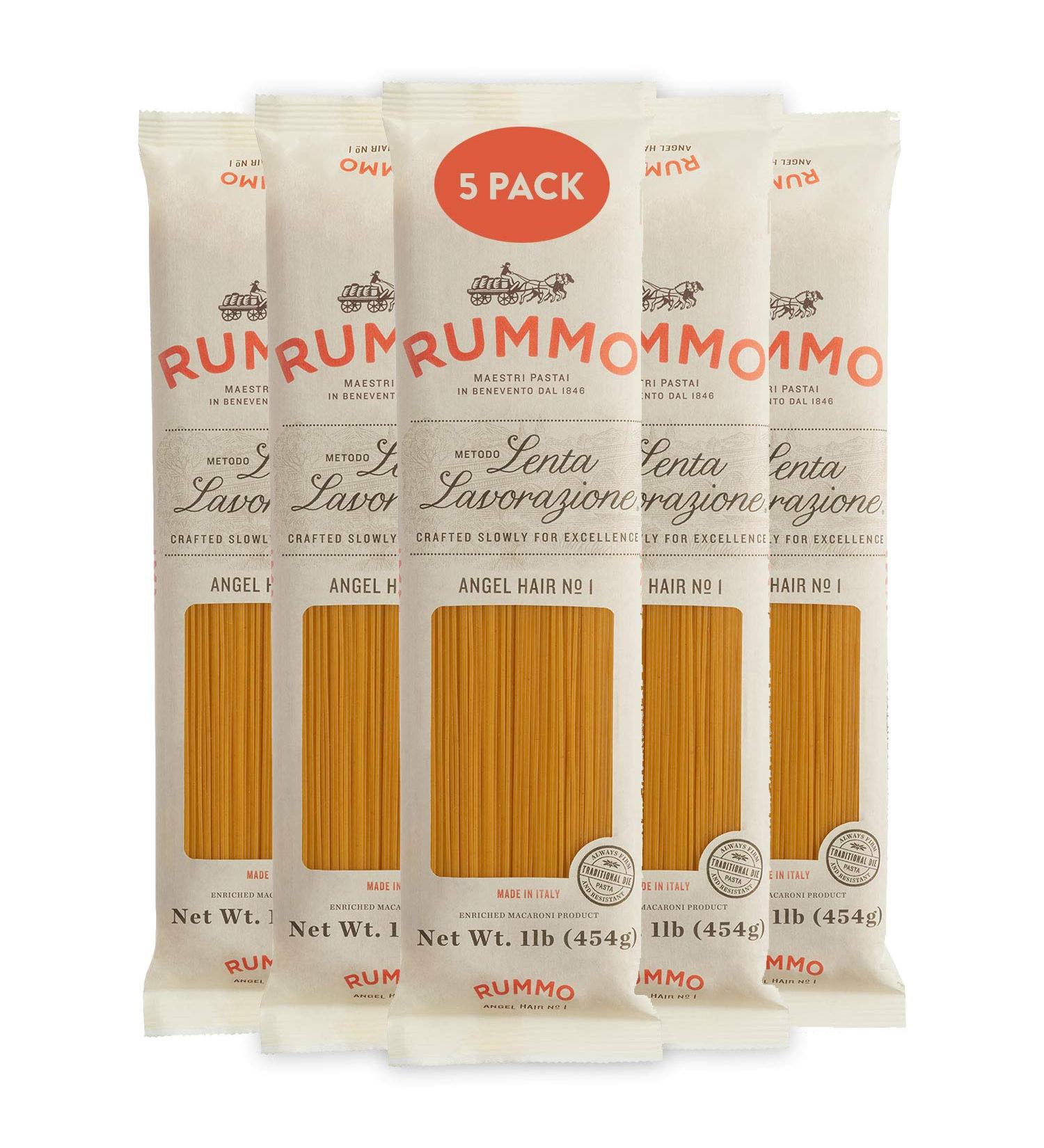 Rummo Italian Pasta Angel Hair No.1 - 5-Pack, Always Al Dente - 1 Pound Each - Buy Online on GoSupps.com