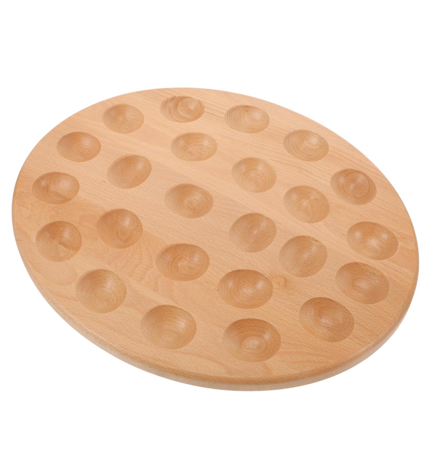 Zerodeko Deviled Egg Tray Wooden Tray Eggs Egg Storage Base Kitchen Dish Egg Dish Deviled Plate Seafood 37.00X30.00X2.00CM Light Yellow - Buy Online on GoSupps.com