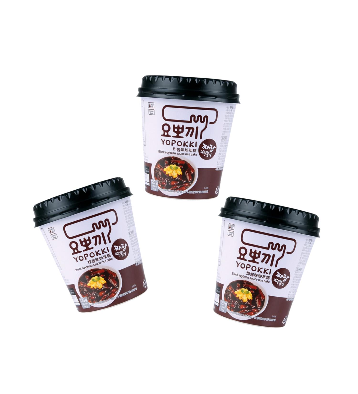Yopokki Black Beans Jjajang Rice Cake Cup - Spicy Korean Rice Cake - 3-Pack (3x120g) | OG Asia International Shipping - Buy Online on GoSupps.com