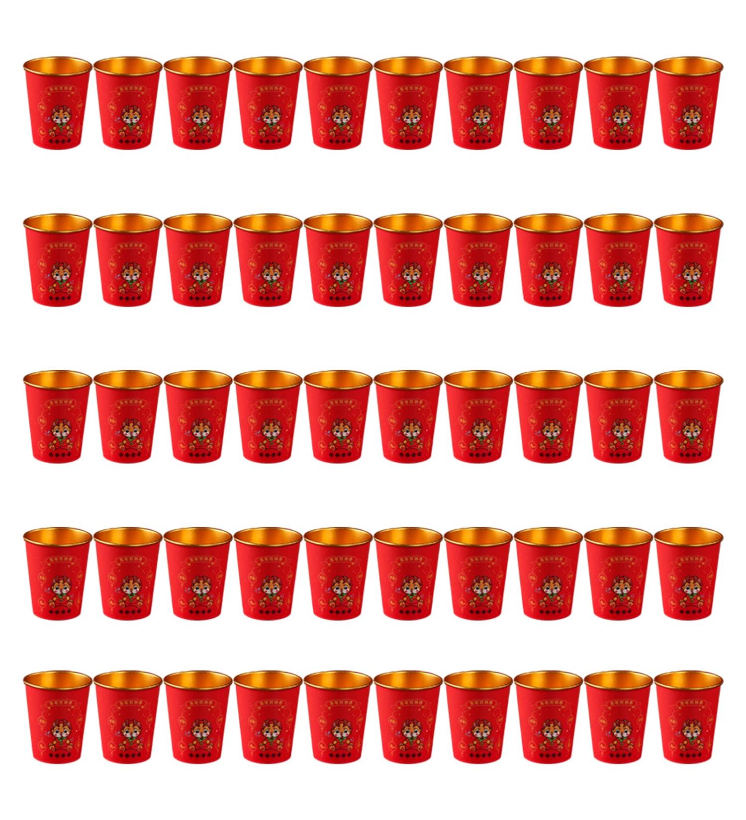 Set of 50 Paper Drinking Cups Dragon Theme Paper Beverage Cups Throwaway Paper Cups Suitable for Party and Gatherings - Buy Online on GoSupps.com