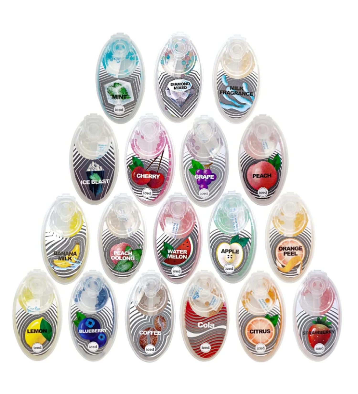 poulbee 18 Boxes of 1800 Capsules Popping Beads Filter Mint Pills Capsule Balls a Variety of Flavors to Choose from (tw-19) - Buy Online on GoSupps.com
