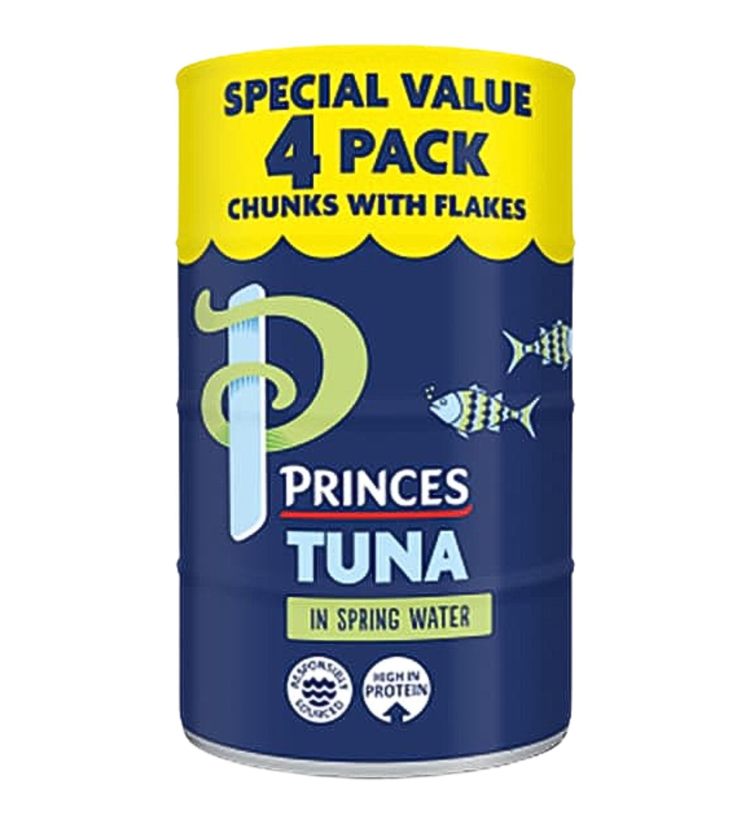 Tuna Fish Chunks In Spring Water Chunks with Flakes Special Value Pack 4 Tins