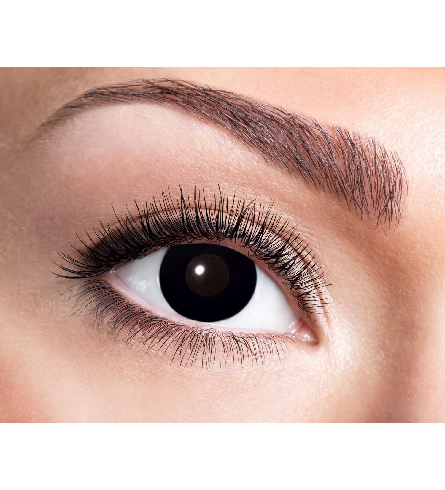 Eyecatcher 84095241-w01 - Colored contact lenses 1 pair weekly lens black carnival Mardi Gras Halloween