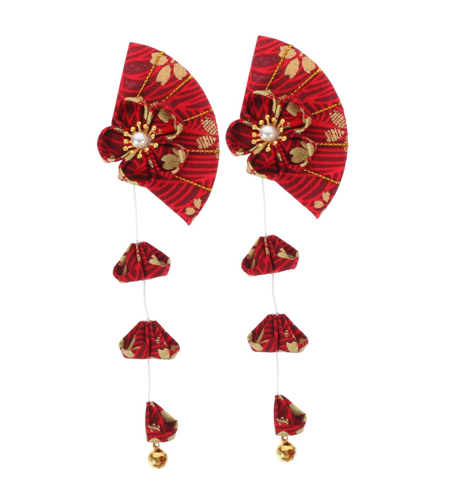 MAGICLULU 4 Pairs Cherry Blossom Hairpin Kawaii Hairpin Fringe Trim Hair Clips for Chinese Decor Decorative Hairclip Graduation Hair Clip Decorate Child Kimono Polyester Delicate - Buy Online on GoSupps.com