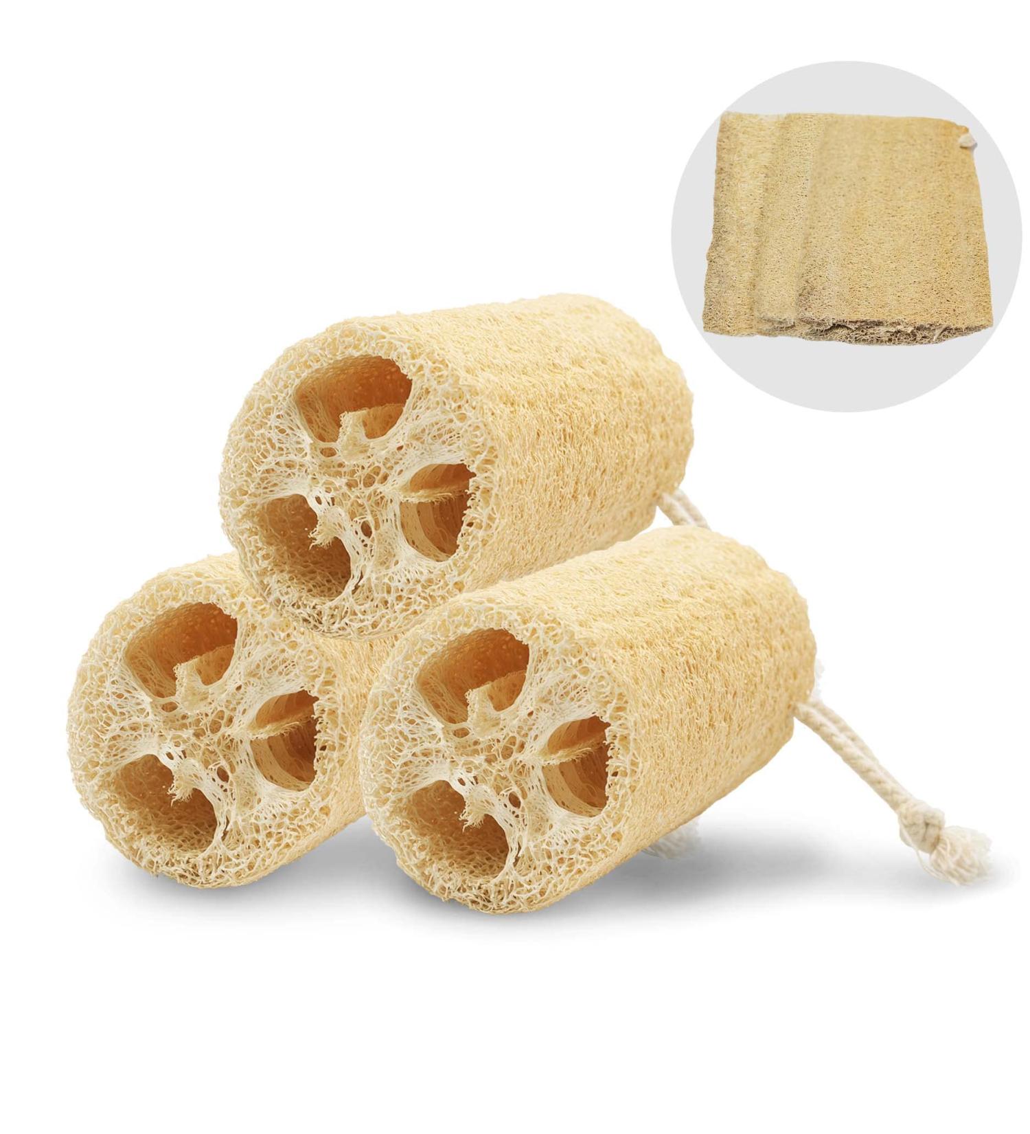 PioneerHiker 100% Natural Unbleached Loofah Sponge - Exfoliating Bath Scrubber for Adults - 3 Pack - Buy Online on GoSupps.com