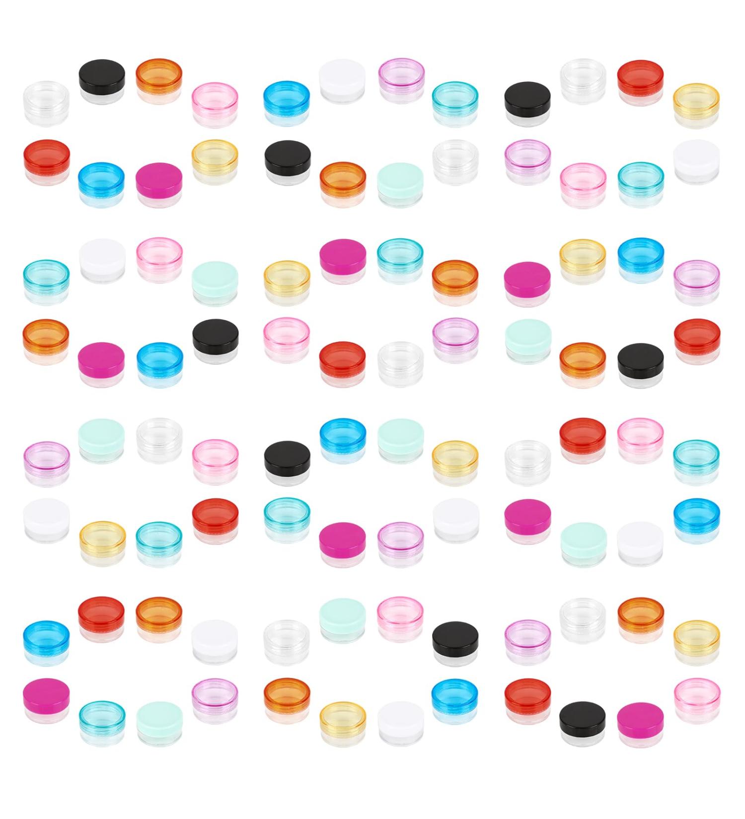 96-Piece Cosmetic Container Set | Ticed Raubete Crochen - Mini Cans for Lip Balm Lotion & Cream (5G) - Multicolored Sample Containers with Lid for International Shipping - Buy Online on GoSupps.com