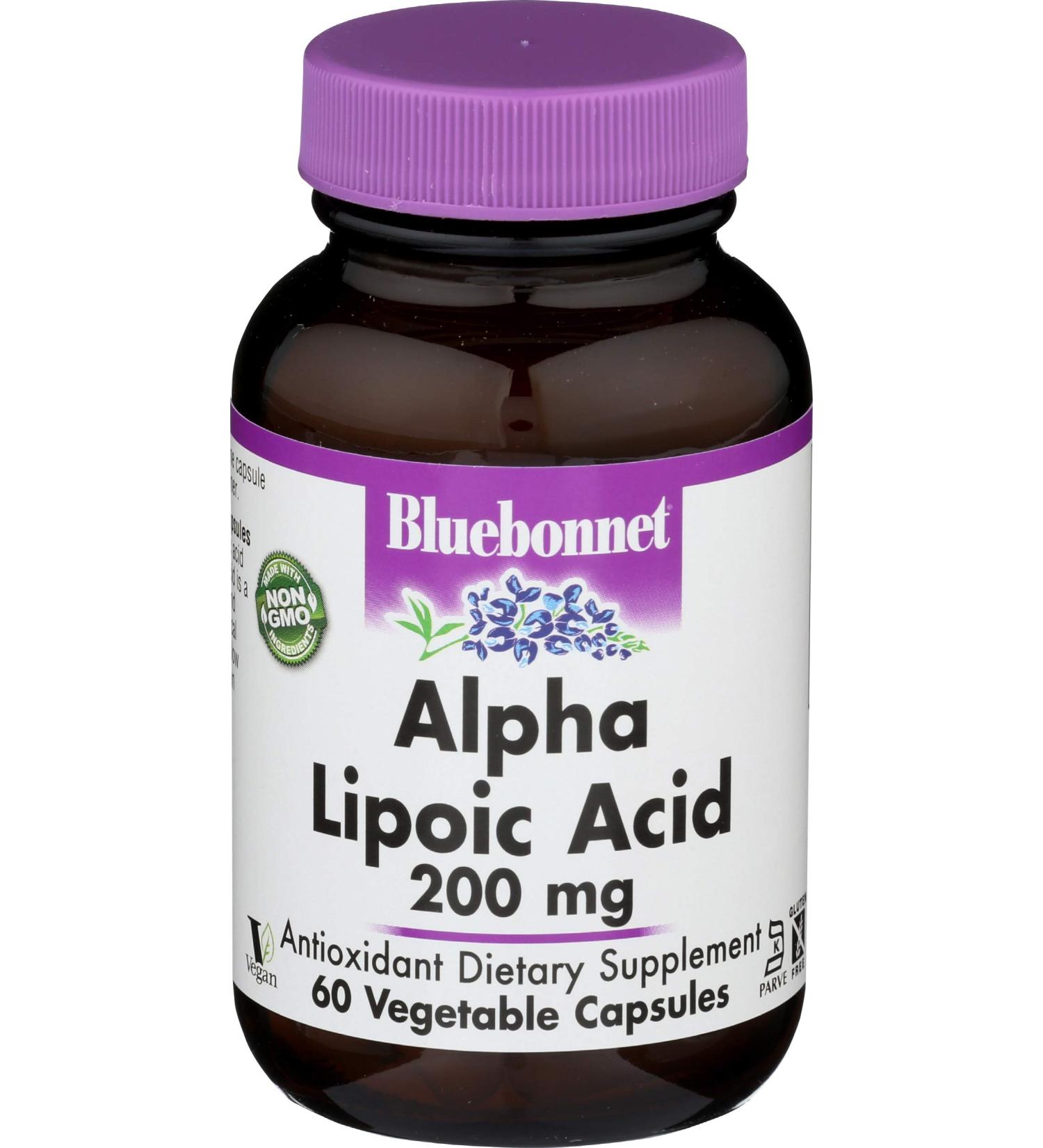 Buy Bluebonnet Nutrition Alpha Lipoic Acid 200mg - 60 Veggie Capsules | International Shipping Available - Buy Online on GoSupps.com