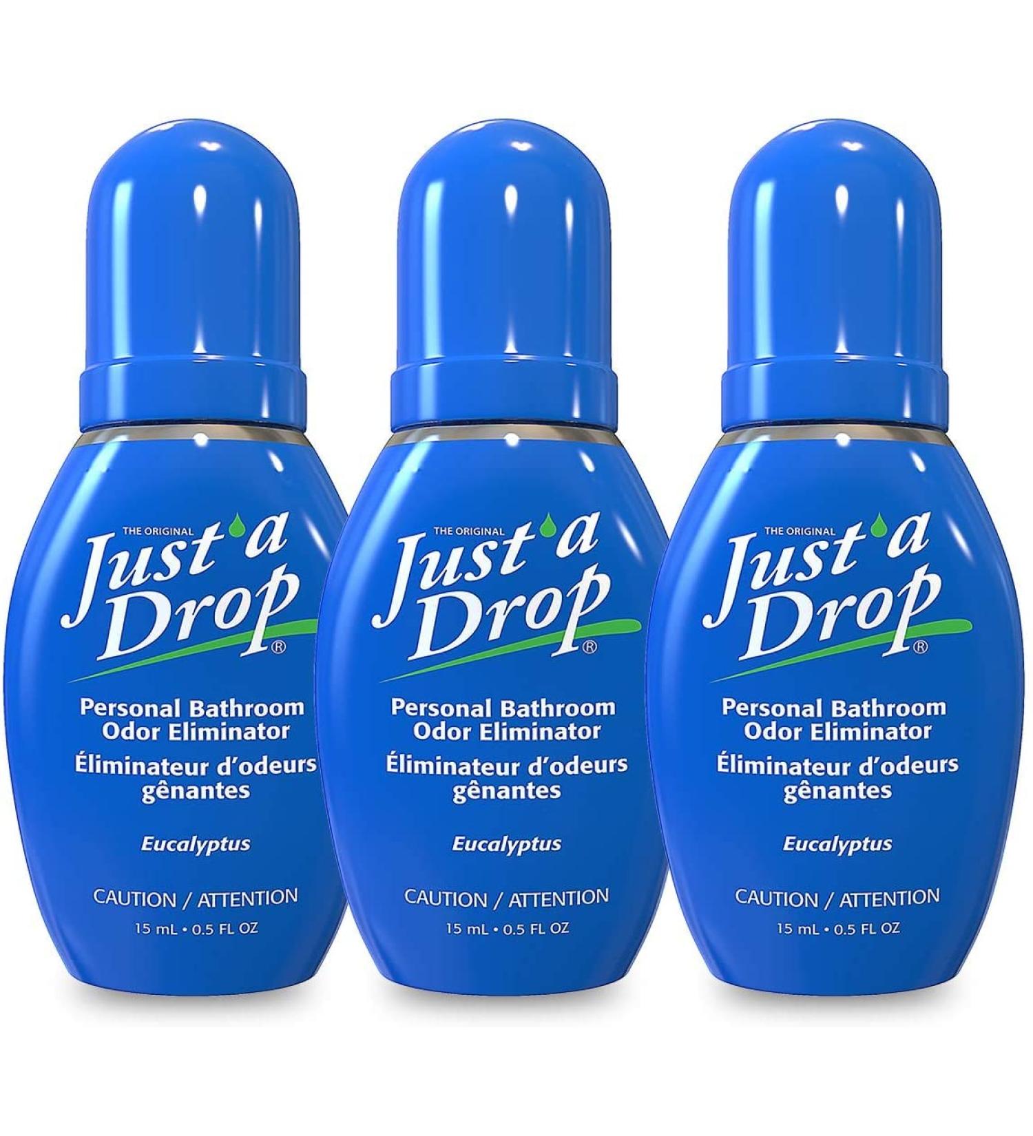 Just a Drop Toilet Odour Eliminator Eucalyptus 15 ml (Pack of 3 Total 35 ml) - Before You Go Toilet Odor! Portable and Discreet Just'a Drop bathroom freshness Eucalyptus 15 ml (Pack of 3) - Buy Online on GoSupps.com