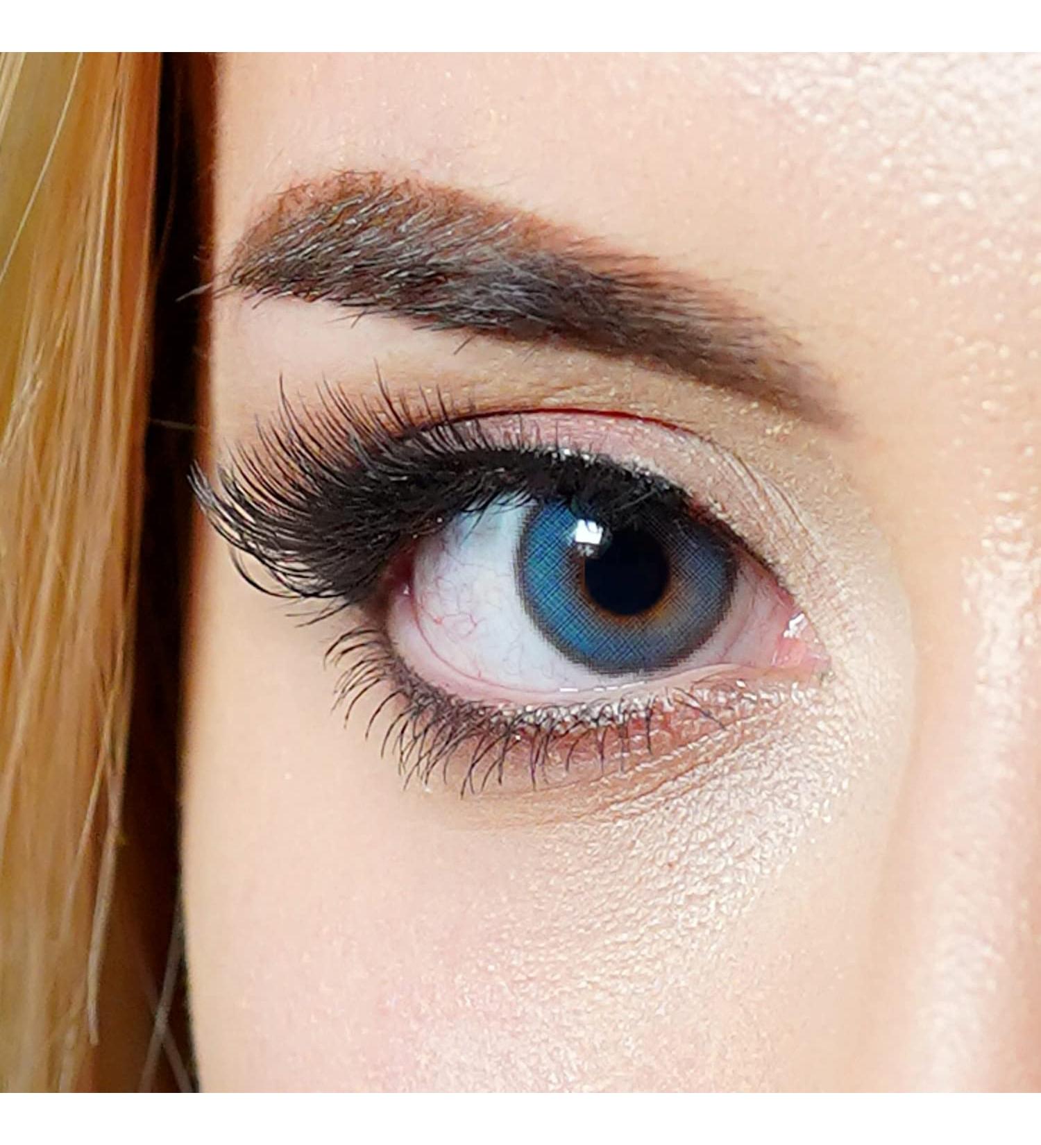 Buy Mystery Blue Colored Contact Lenses - Soft Hydrogel Annual Lens Set (0.0 Dioptre) with Lens Container | Colorful & Starch-Free - Shop Now! - Buy Online on GoSupps.com