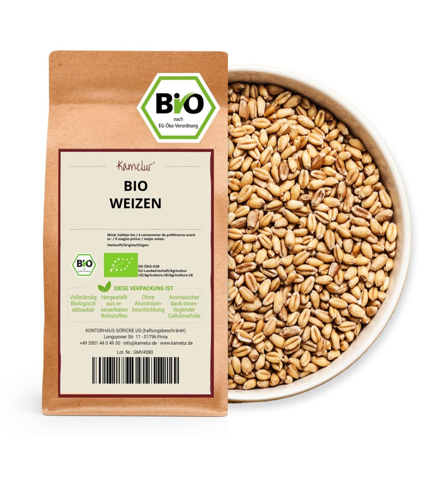 Buy Kamelur Organic Whole Grain Wheat 5kg - Premium German Quality Wheat Grains for Healthy Baking - Buy Online on GoSupps.com