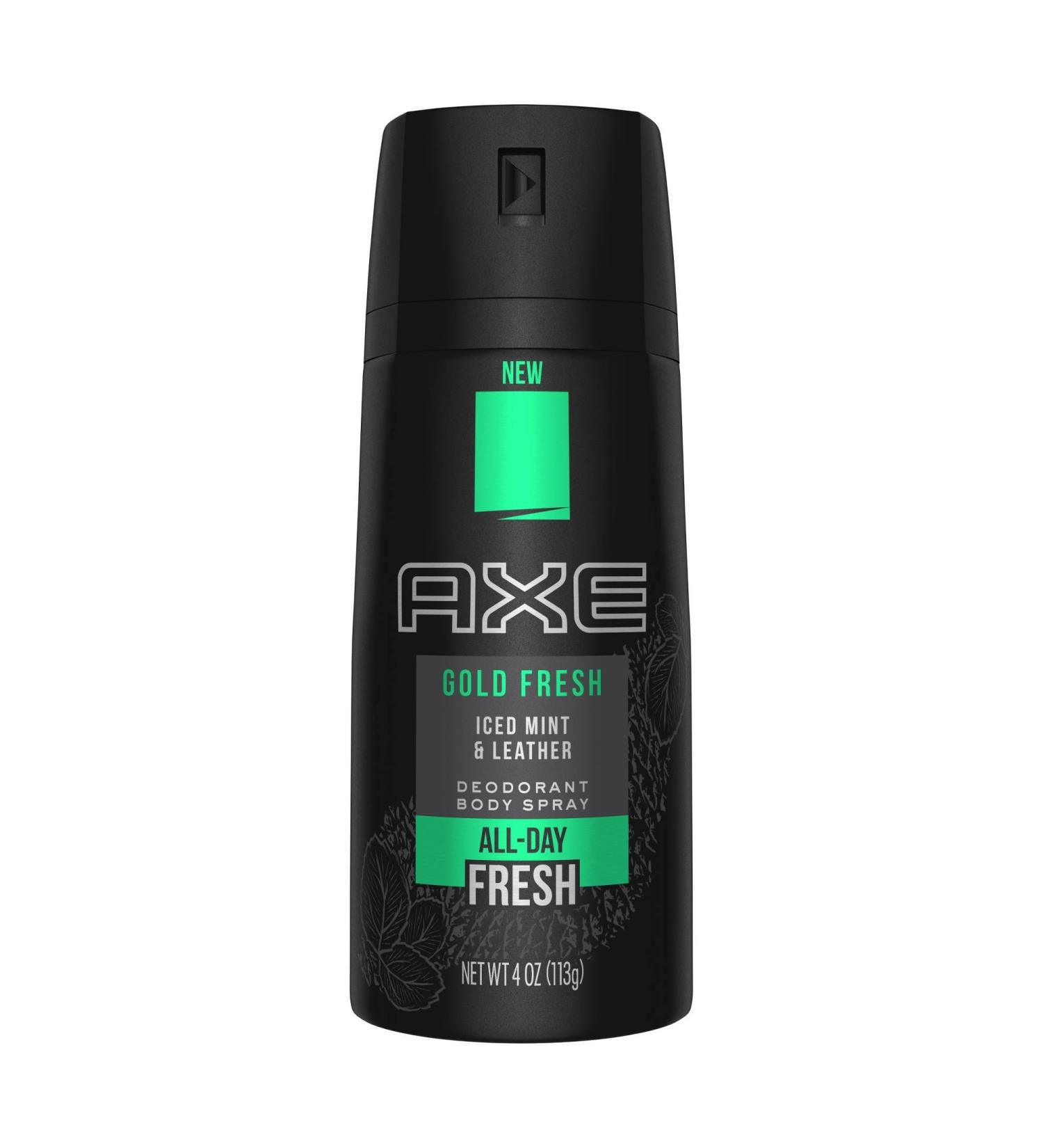 Axe Fresh Iced Mint & Leather Deodorant Body Spray 4.0oz  pack of 1