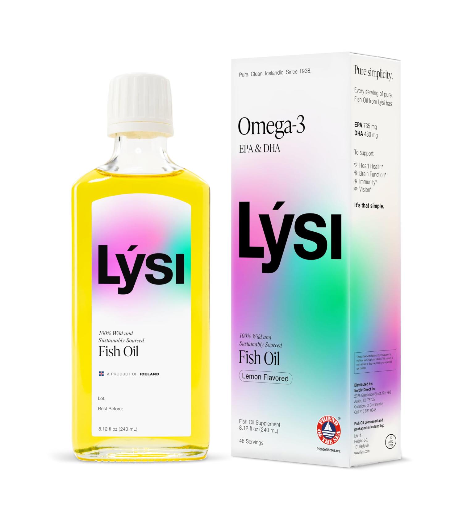 Lysi Omega-3 Fish Oil Lemon Flavor with 1200 mg EPA + DHA Per Serving | Pure & Natural | Icelandic Liquid Fish Oil | GMP Certified | 8.12 Fl Oz | 48 Servings - Buy Online on GoSupps.com