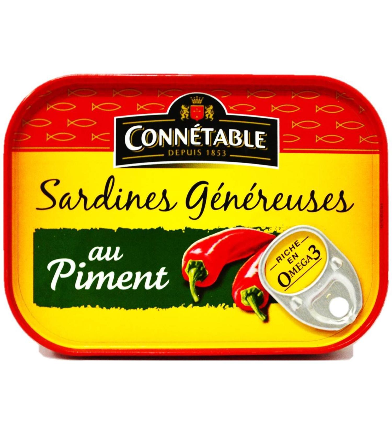 French Sardines a Generous Oil-Free Tomato Connetable-Sardines genereuses a la Tomate sans huile - 140 gr - 1 Serve