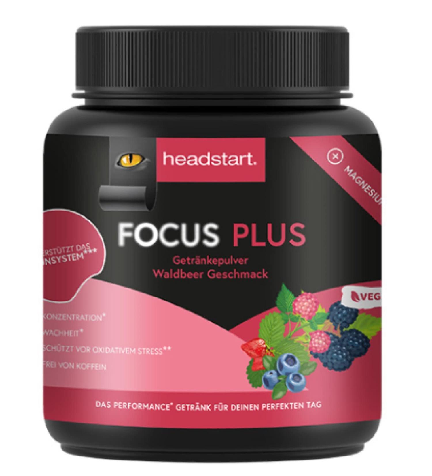  Headstart Headstart Vegan Powder for your Energy Drink Booster | Focus Plus Forest Strawberry 500ml | Caffeine-Free Astronaut Food for Enhanced Concentration | Boosts Performance | Astronaut Gaming Booster - Buy Online on GoSupps.com