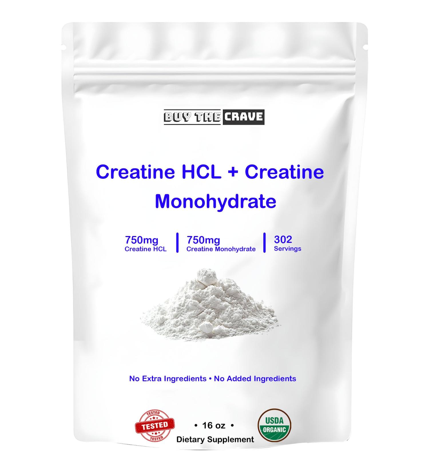 BUY THE CRAVE Creatine HCL + Creatine Monohydrate Mix Less Sour & Easier to Consume Post Workout Muscle Builder for Men & Women Creatine Hydrochloride + Monohydrate 16 OZ (454g) - Buy Online on GoSupps.com