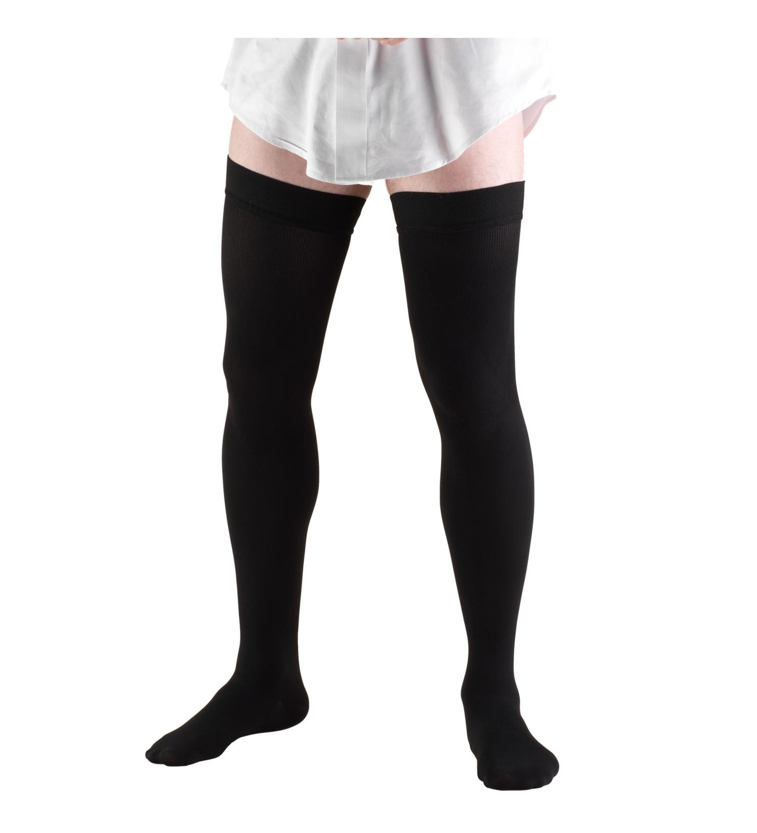 Truform Men's Dress Compression Socks 20-30 mmHg - Black, Small, Over-the-Knee Length - Buy Online on GoSupps.com