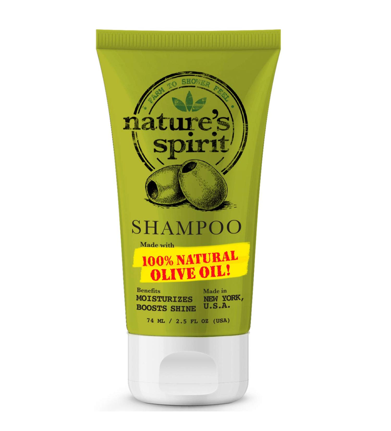 Nature's Spirit Anti-Frizz Olive Oil Shampoo - Travel Size 2.5 oz for Smooth Frizz-Free Hair | International Shipping Available - Buy Online on GoSupps.com