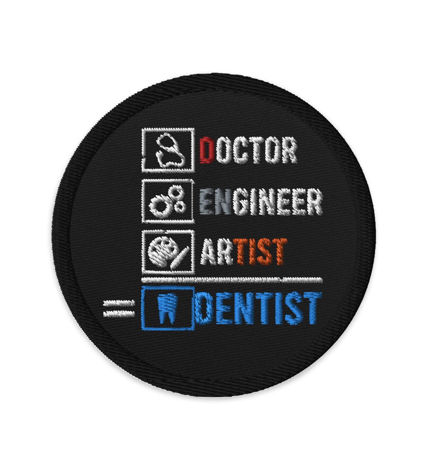 Embroidered Patch Humorous Orthodontics Orthodontist Dental Expert Novelty Endodontist Endodontics Surgeon Medicine Black