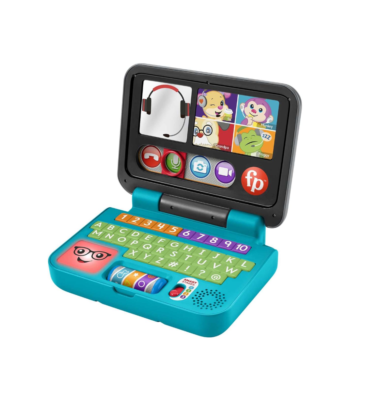 Fisher-Price Learning Fun HomeOffice Laptop | Electronic Educational Toy for 6+ Months | Smart-Stage Learning ABCs 55+ Songs First German Words - Buy Online on GoSupps.com