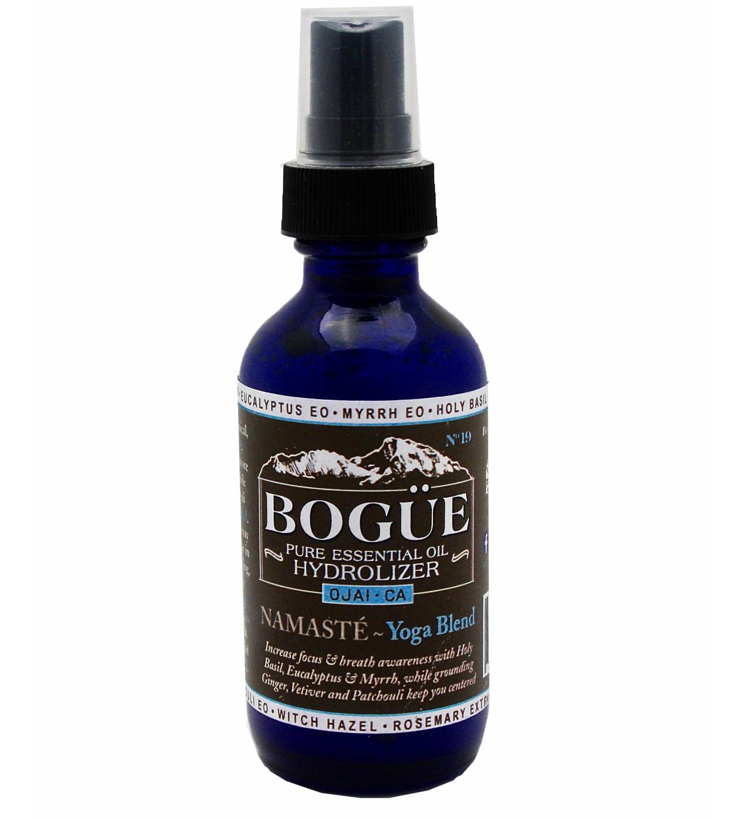 BOGUE Pure Essential Oil HYDROLYZER- N 19 BESPOKE "Namaste" Yoga Blend Increase Focus & Breath awareness with Holy Basil Eucalyptus & Myrrh grounding Ginger Vetiver & Patchouli keep you centered