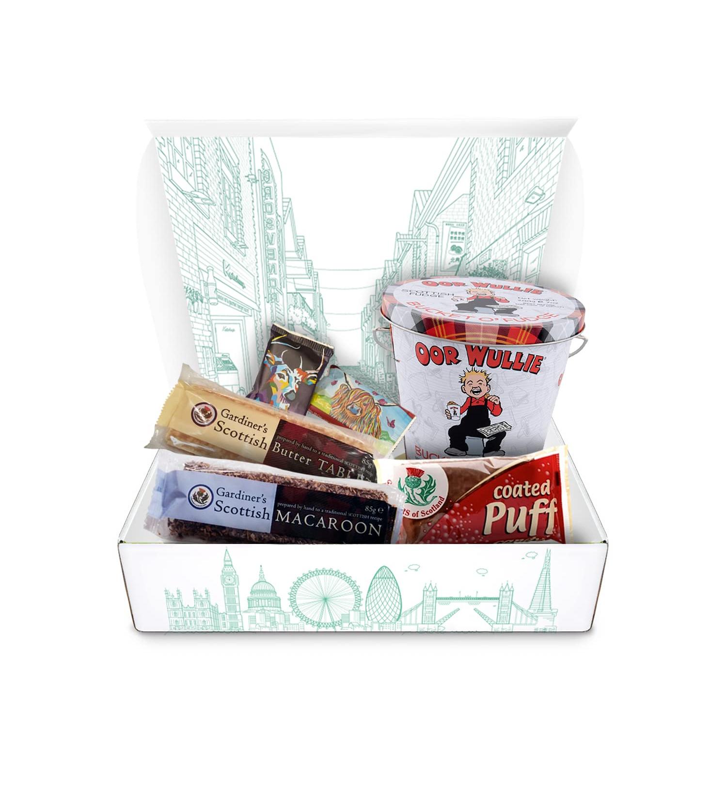 Oor Wullie Fudge Gift Tin - Scottish Fudge Macaroon Honeycomb & Tablet Gift Sweet Hamper - Buy Online on GoSupps.com