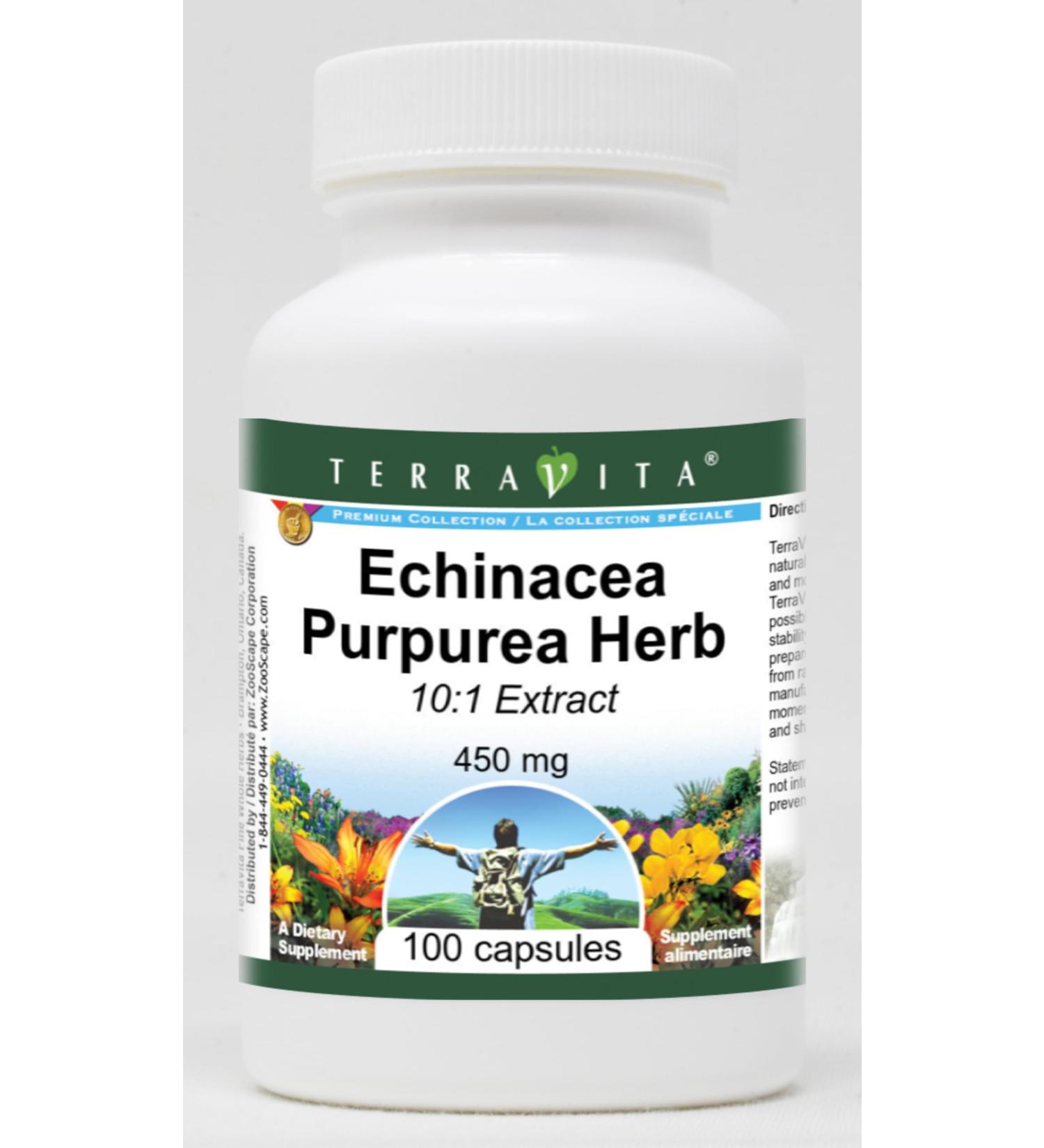 Echinacea Purpurea Herb 10:1 Extract - 450 mg (100 Capsules ZIN: 513860) - Buy Online on GoSupps.com