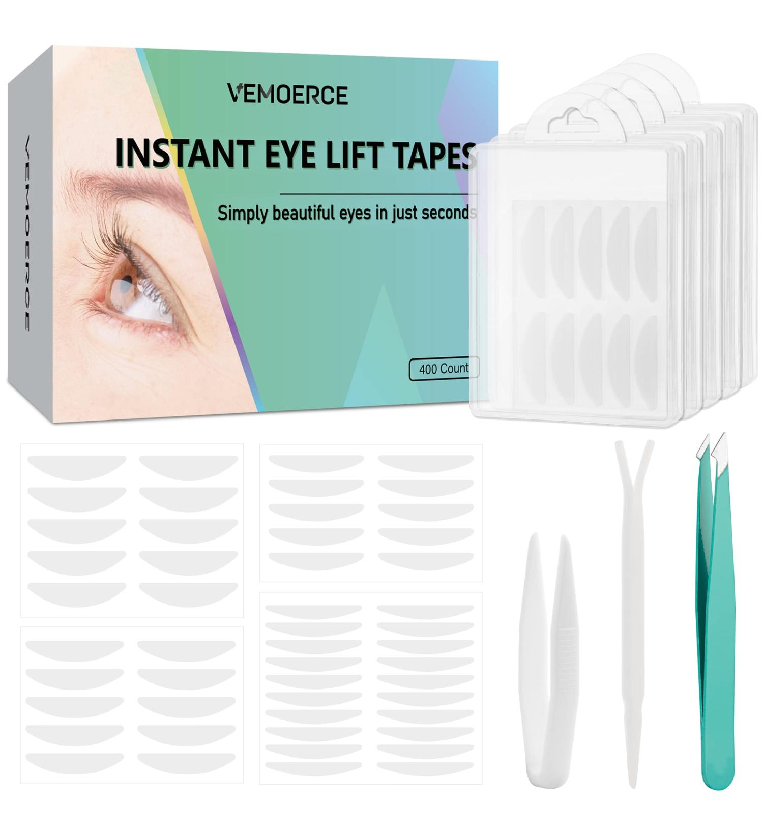 Vemoerce Eyelid Tape 400 Count - Double Eyelid Lifter Strips for Dramatic Lift - Instant Eye Lift Without Surgery - Ideal for Heavy Hooded Droopy Lids - Perfect for Uneven Mono-Eyelids - Buy Online on GoSupps.com