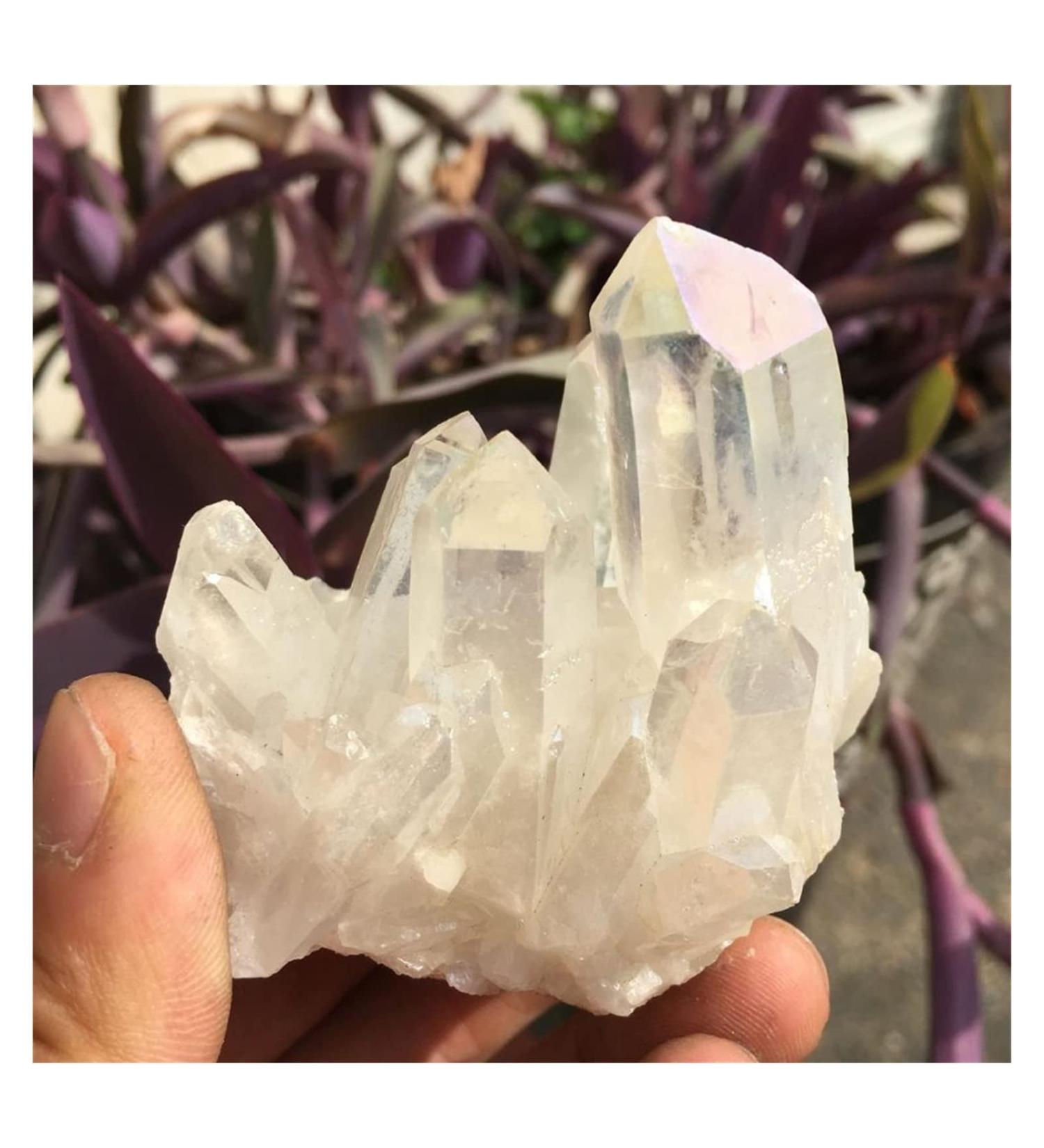 Natural Crystal Rough Beautiful White Flame Aura Quartz Crystal Cluster Specimen - Buy Online on GoSupps.com
