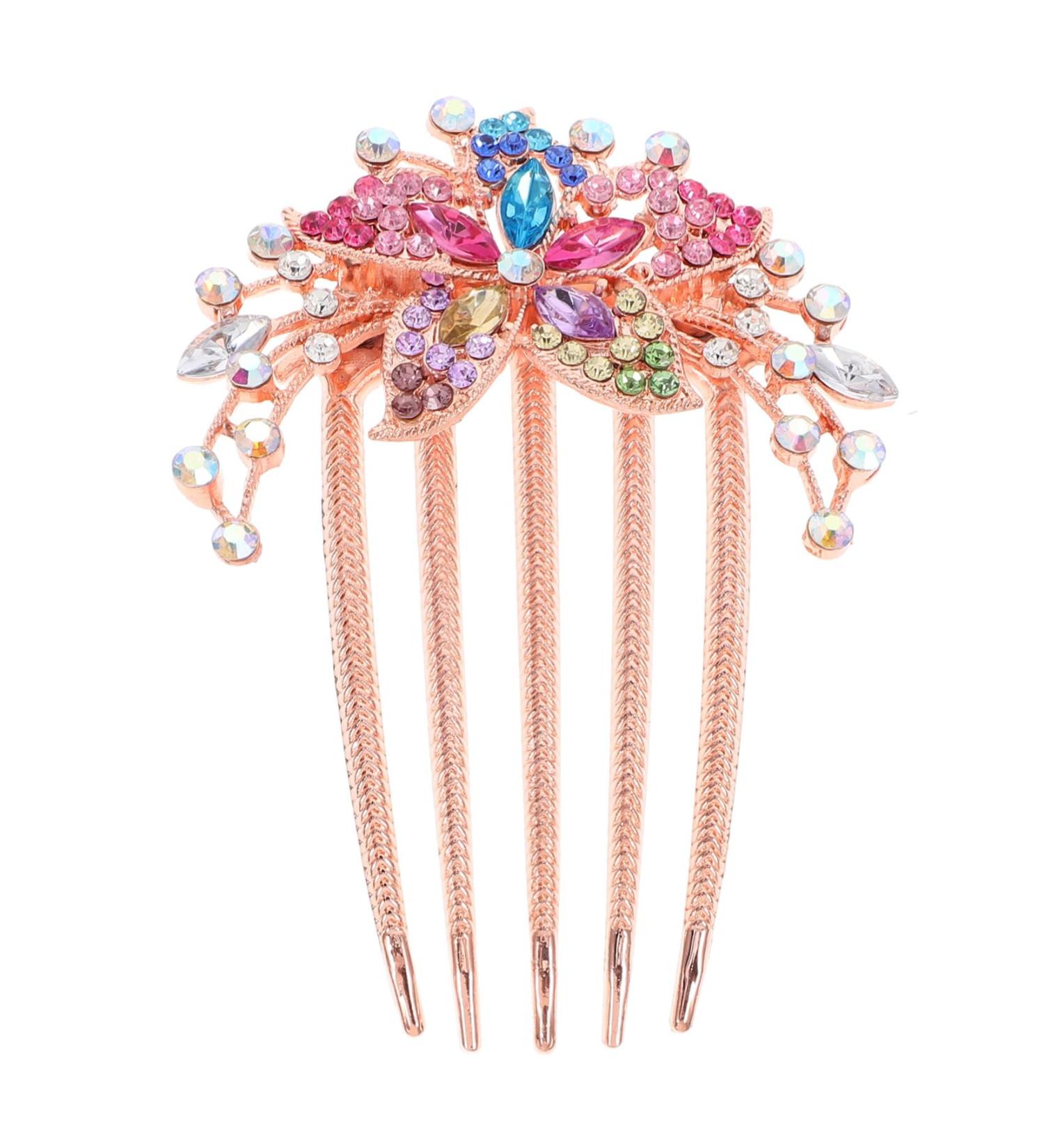 Healeved Rhinestone Hair Accessories Hairpin Hair Insert Comb Bride Hair Comb Rhinestone Hair Comb Women Headdress Hair Accessories for Women Hair Comb Clips Rhinestone Flower Hair Comb - Buy Online on GoSupps.com