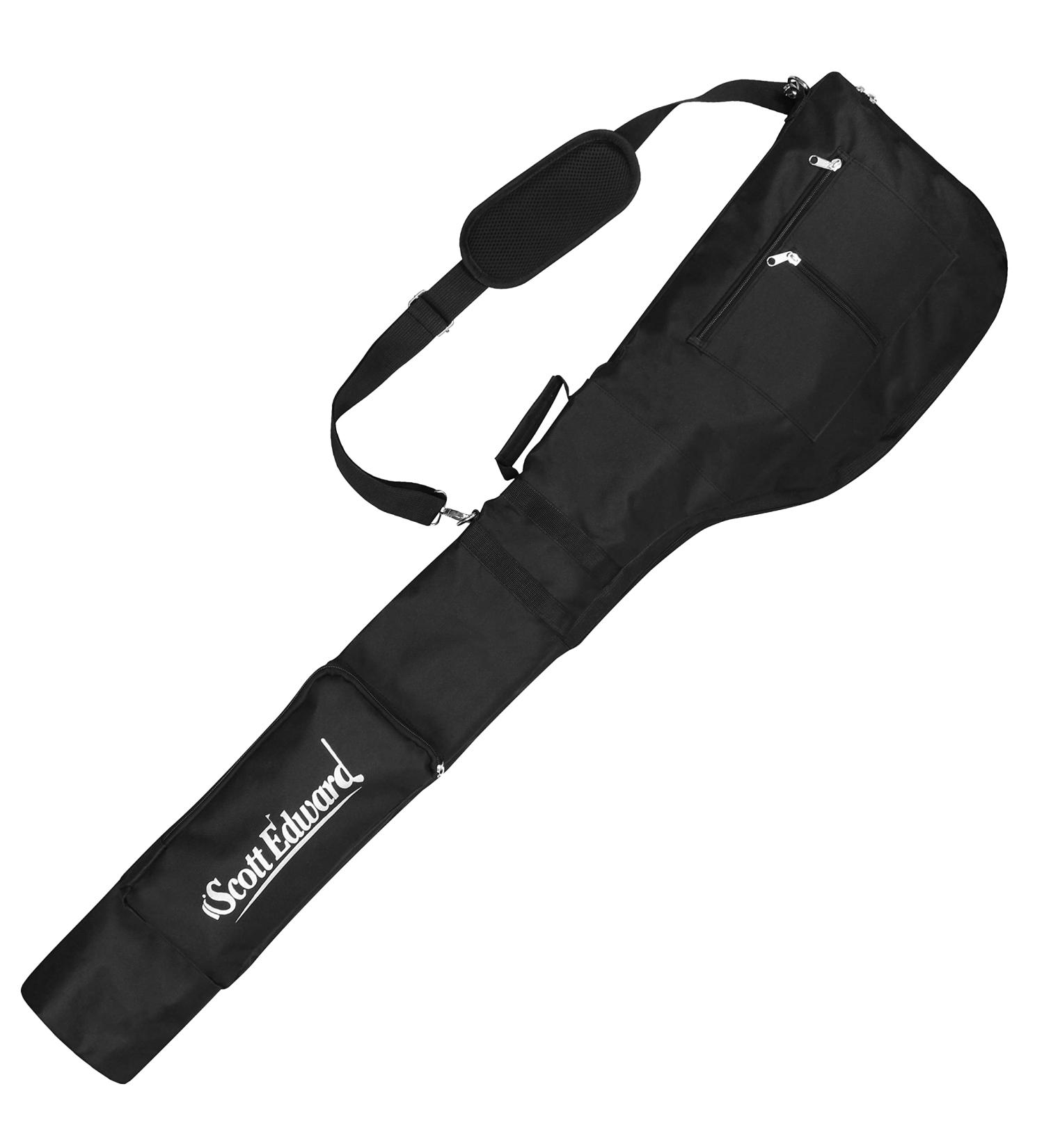 Scott Edward Foldable Golf Club Carry Bag | Portable Sunday Pencil Bag | Lightweight & Waterproof | Holds 7-12 Clubs | Black - Buy Online on GoSupps.com