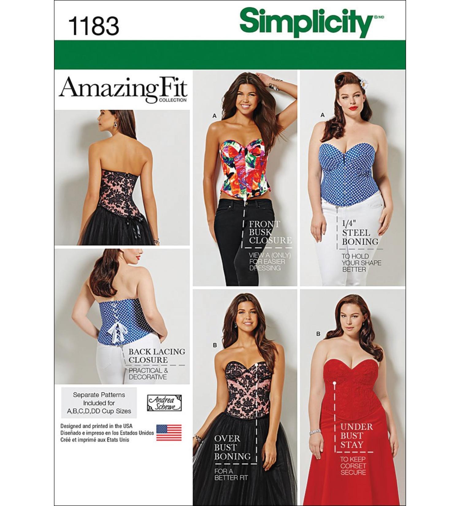 Simplicity US1183AA Women's Corset Sewing Pattern | Sizes 10-18 - Buy Online on GoSupps.com